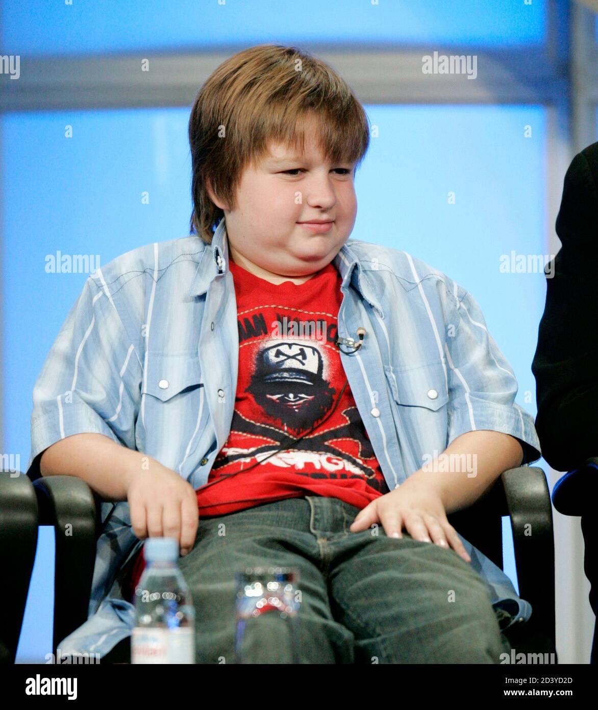 Angus T Jones Sits At The Panel For Cbs Television Show Two And A Half Men At The Television Critic S Association Summer Press Tour In Beverly Hills Angus T Jones Sits At
