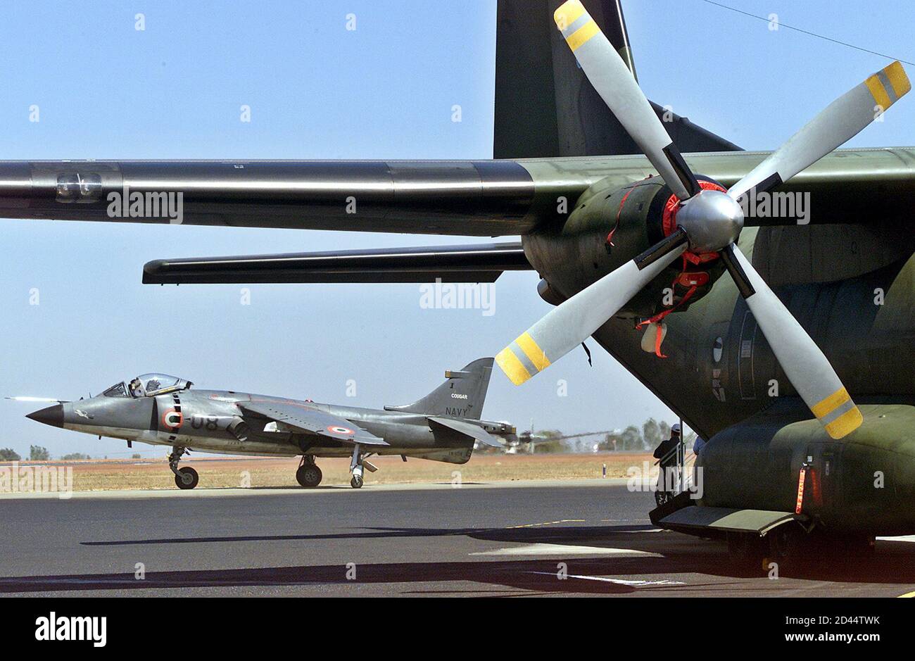 Indian Naval Aircraft Sea Harrier C 160 Lands After It Takes Part In The Fifth Edition Of The Aero India Air Show In Yelahanka Indian Naval Aircraft Sea Harrier C 160 Background Lands After