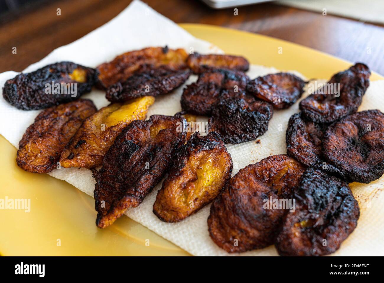 Plantain mûr à friture nigérienne, prêt à manger Banque D'Images