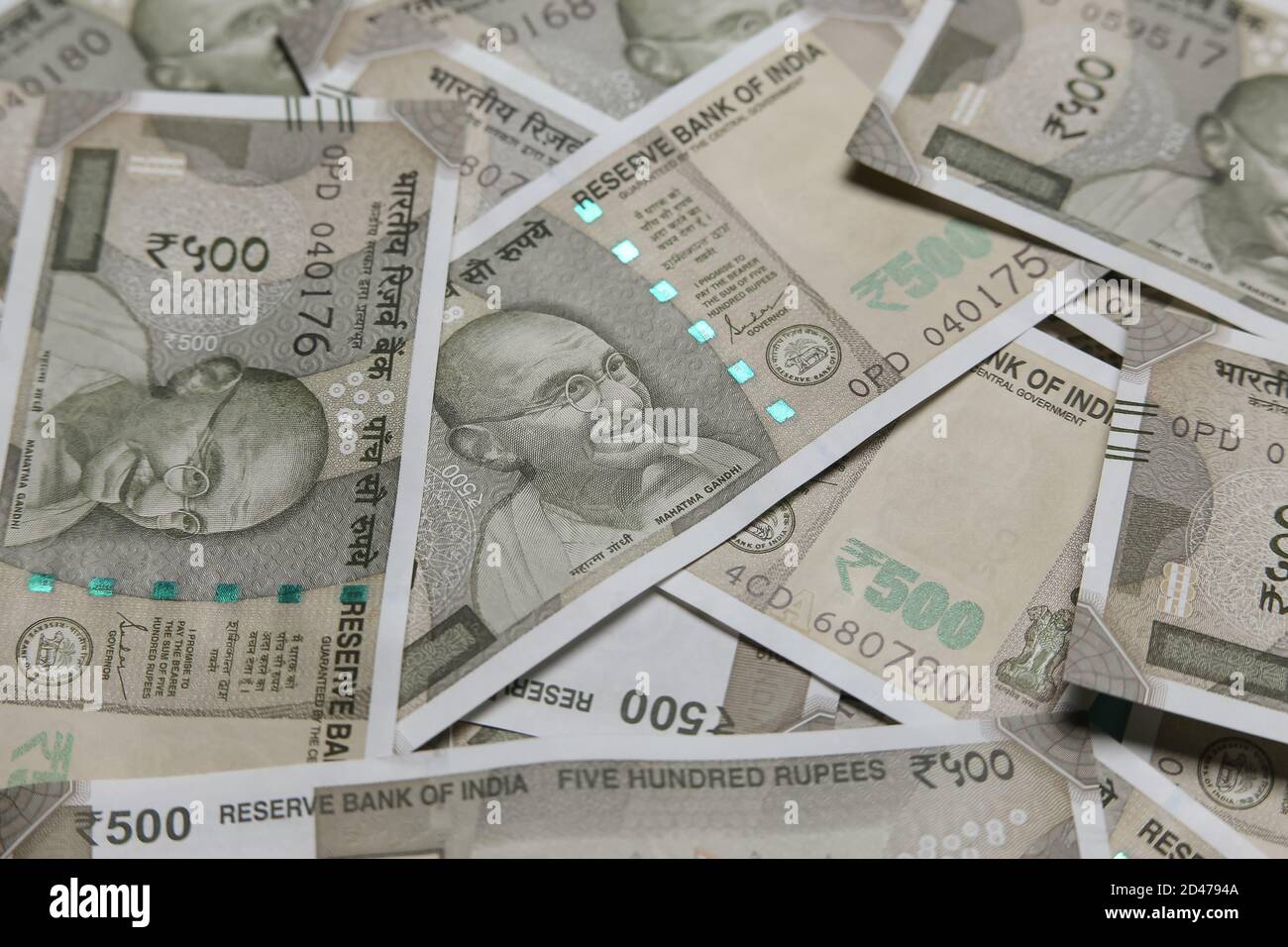 Cinq cents roupies fond de la monnaie indienne , monnaie papier Inde Banque D'Images