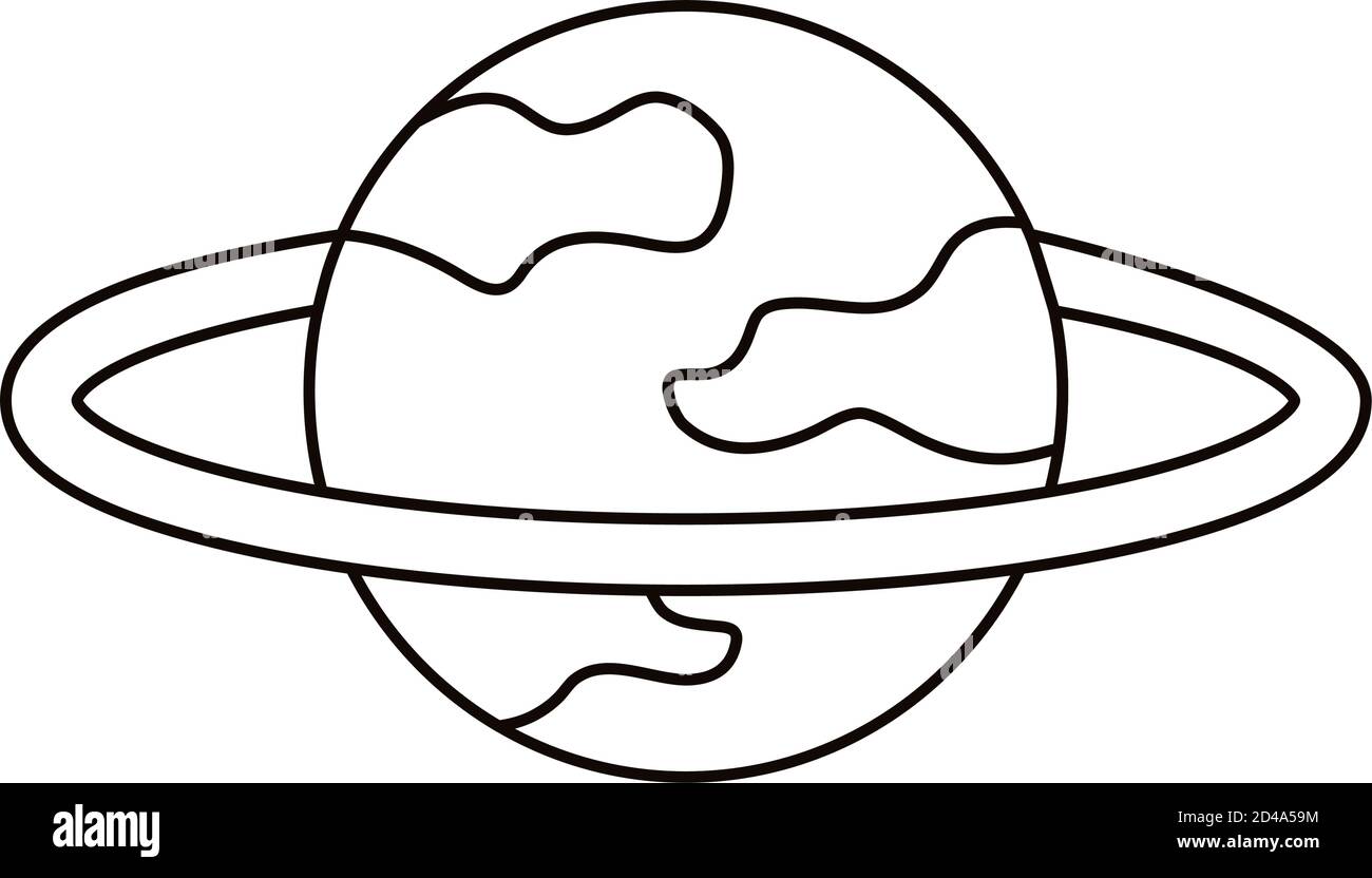 motif d'illustration vectoriel d'icône de style plat sphérique planet de saturn Illustration de Vecteur