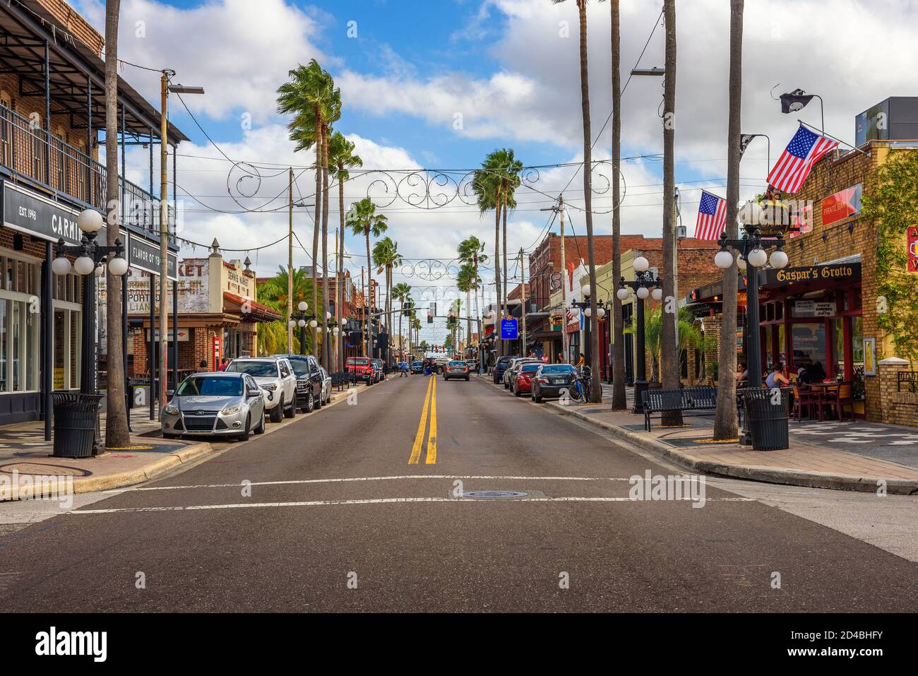 7e Avenue dans la ville historique d'Ybor à Tampa Bay, Floride Banque D'Images