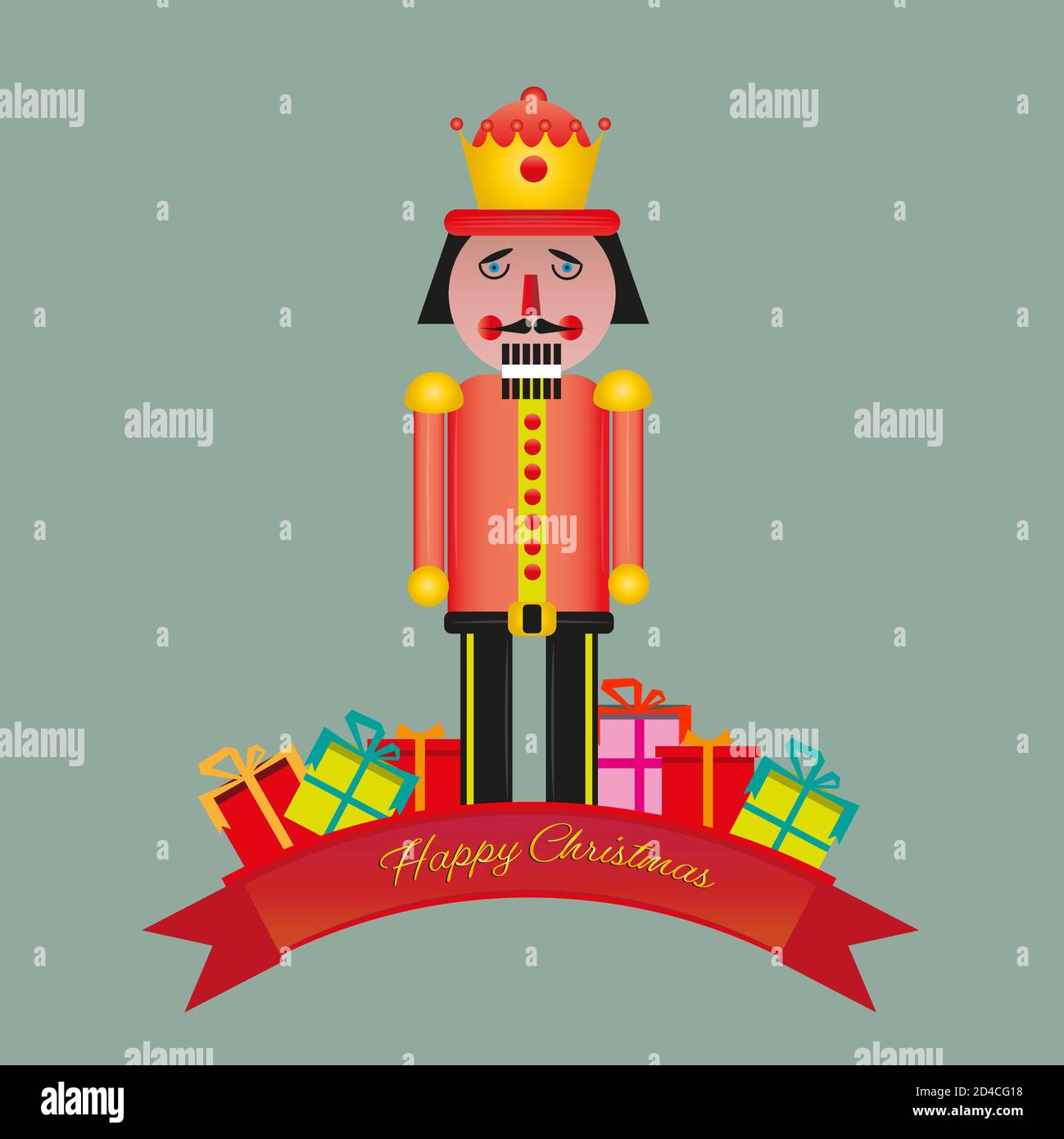 Illustration vectorielle de Noël sur fond vert clair Illustration de Vecteur