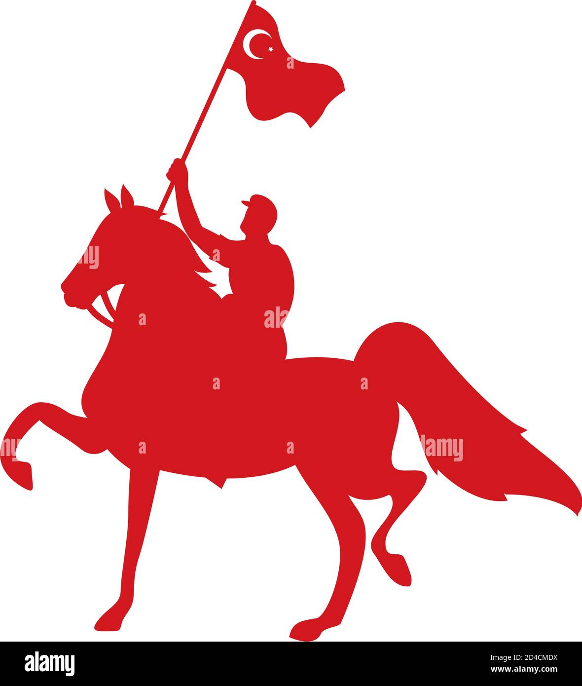 armée turque à cheval avec motif vectoriel drapeau turc Illustration de Vecteur