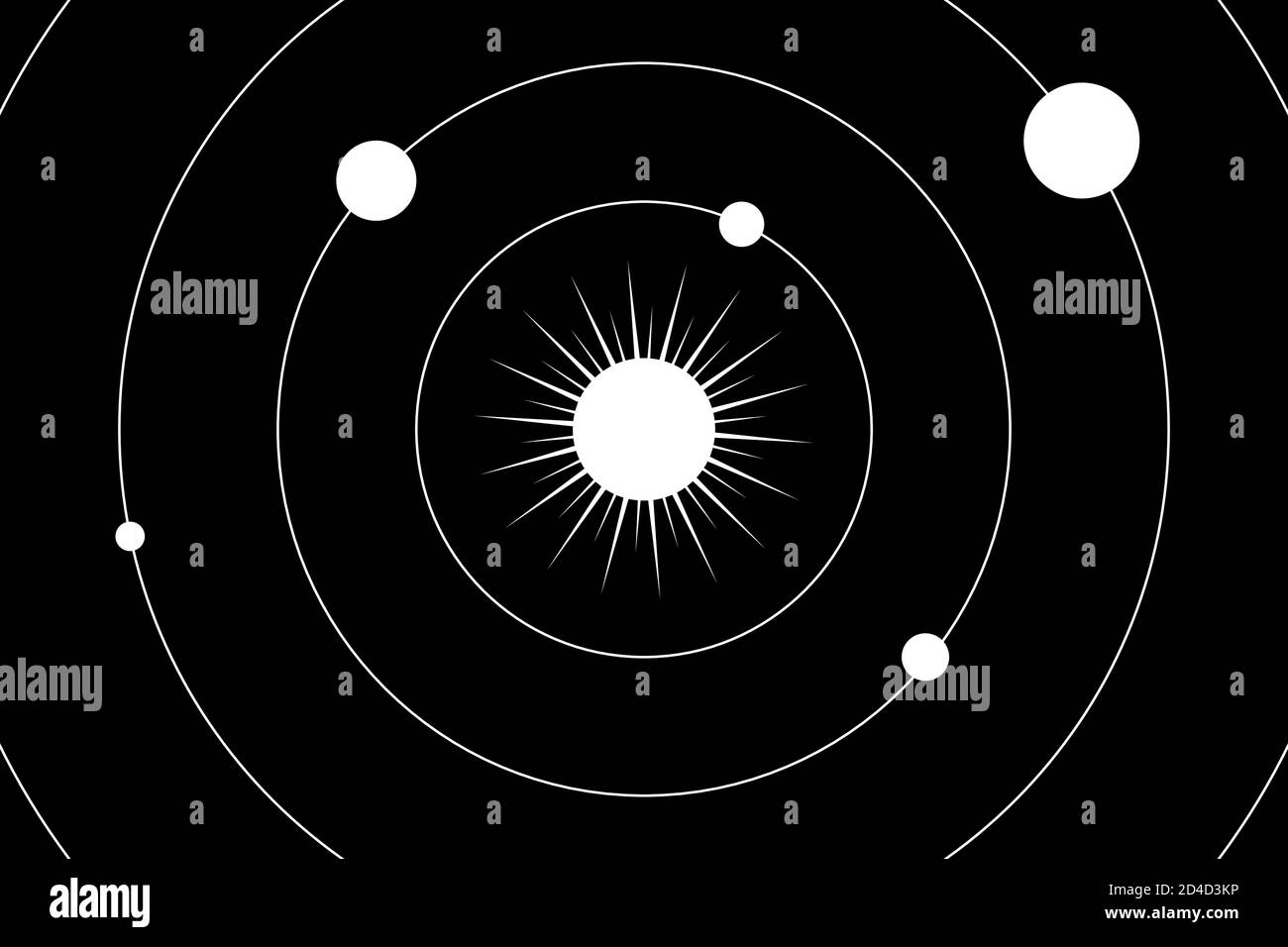 Illustration abstraite avec système solaire sur fond noir pour la conception de papier peint. Arrière-plan de l'univers des étoiles. Planète Terre. Illustration vectorielle. Illustration de Vecteur