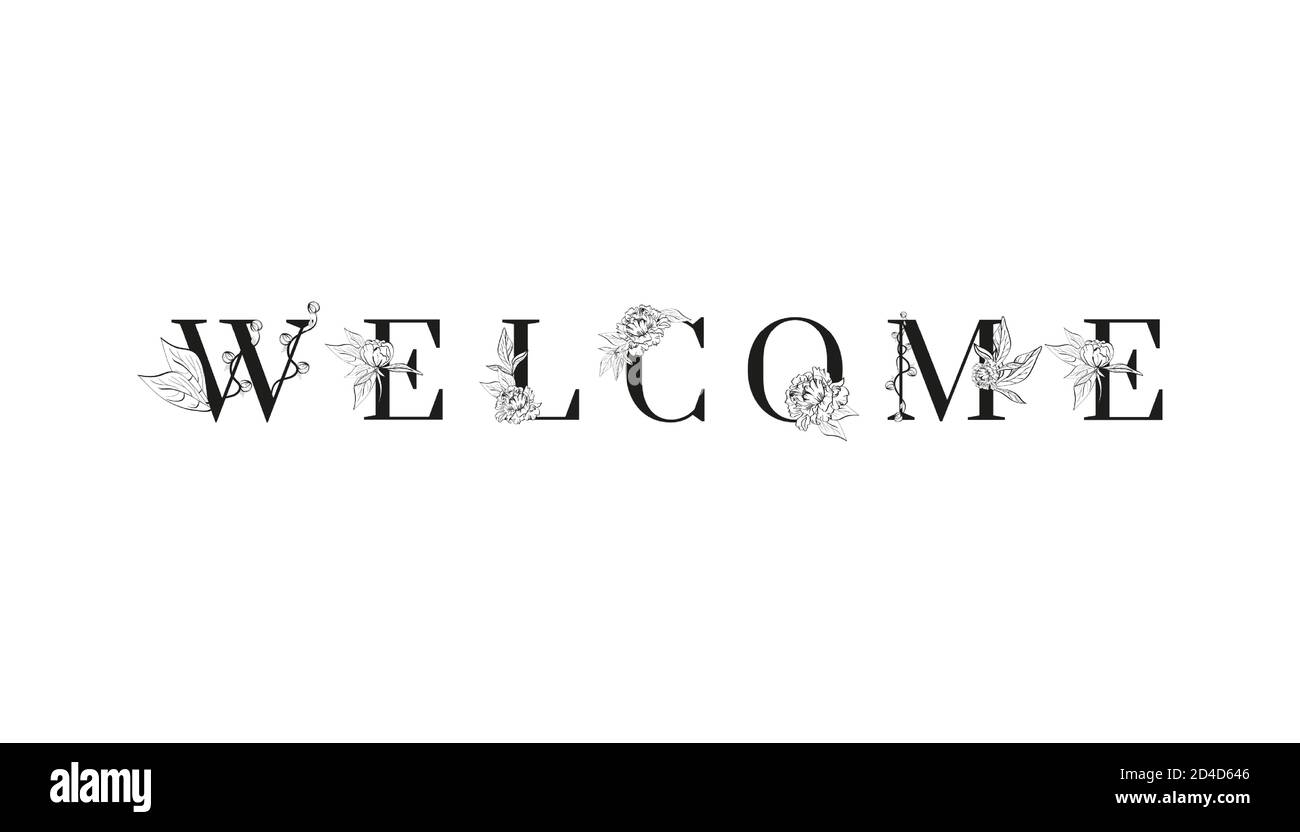 Lettrage de Bienvenue. Inscription pour mariage Illustration de Vecteur