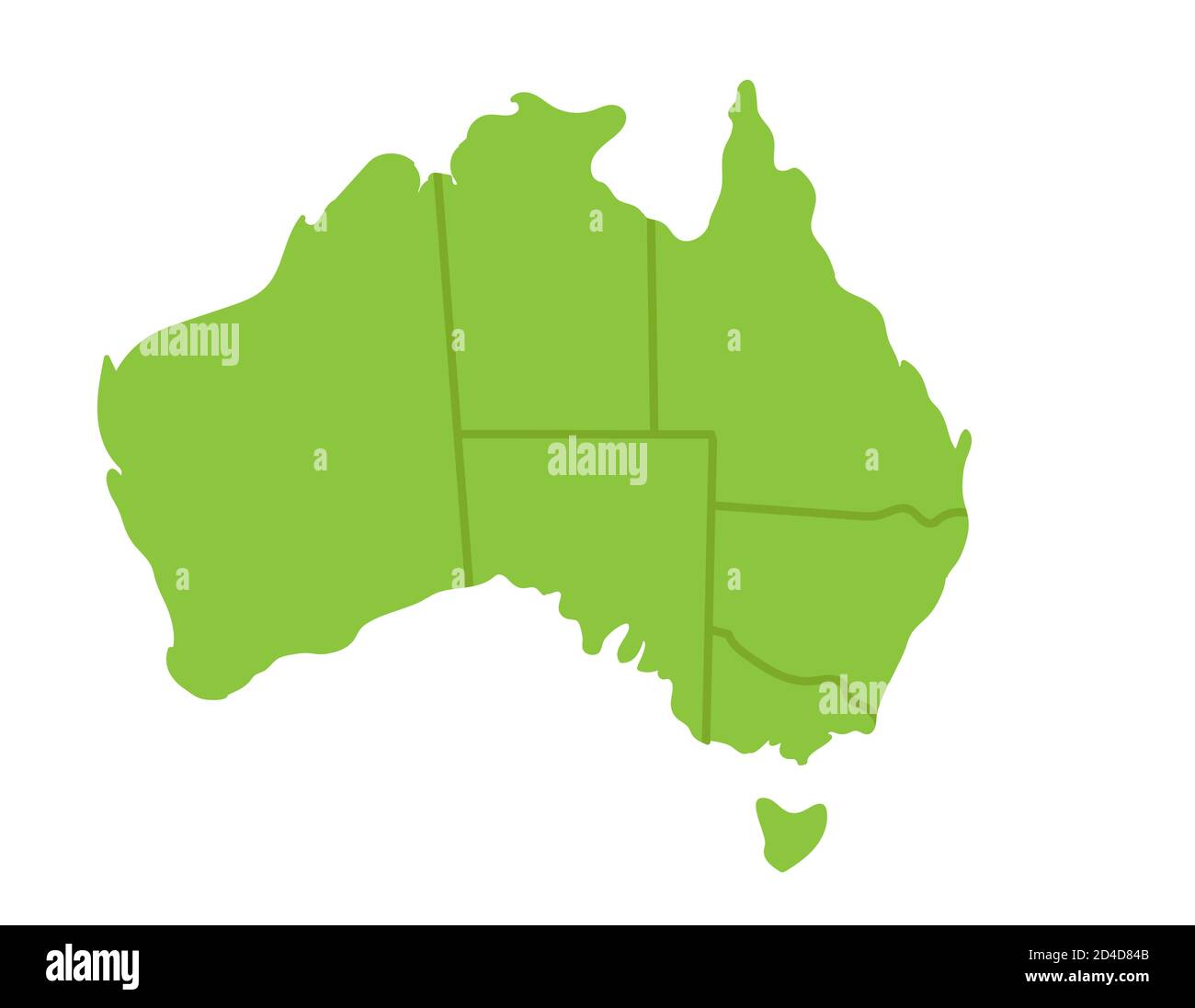 Carte de l'Australie avec le vecteur d'illustration de la conception plate des régions Illustration de Vecteur