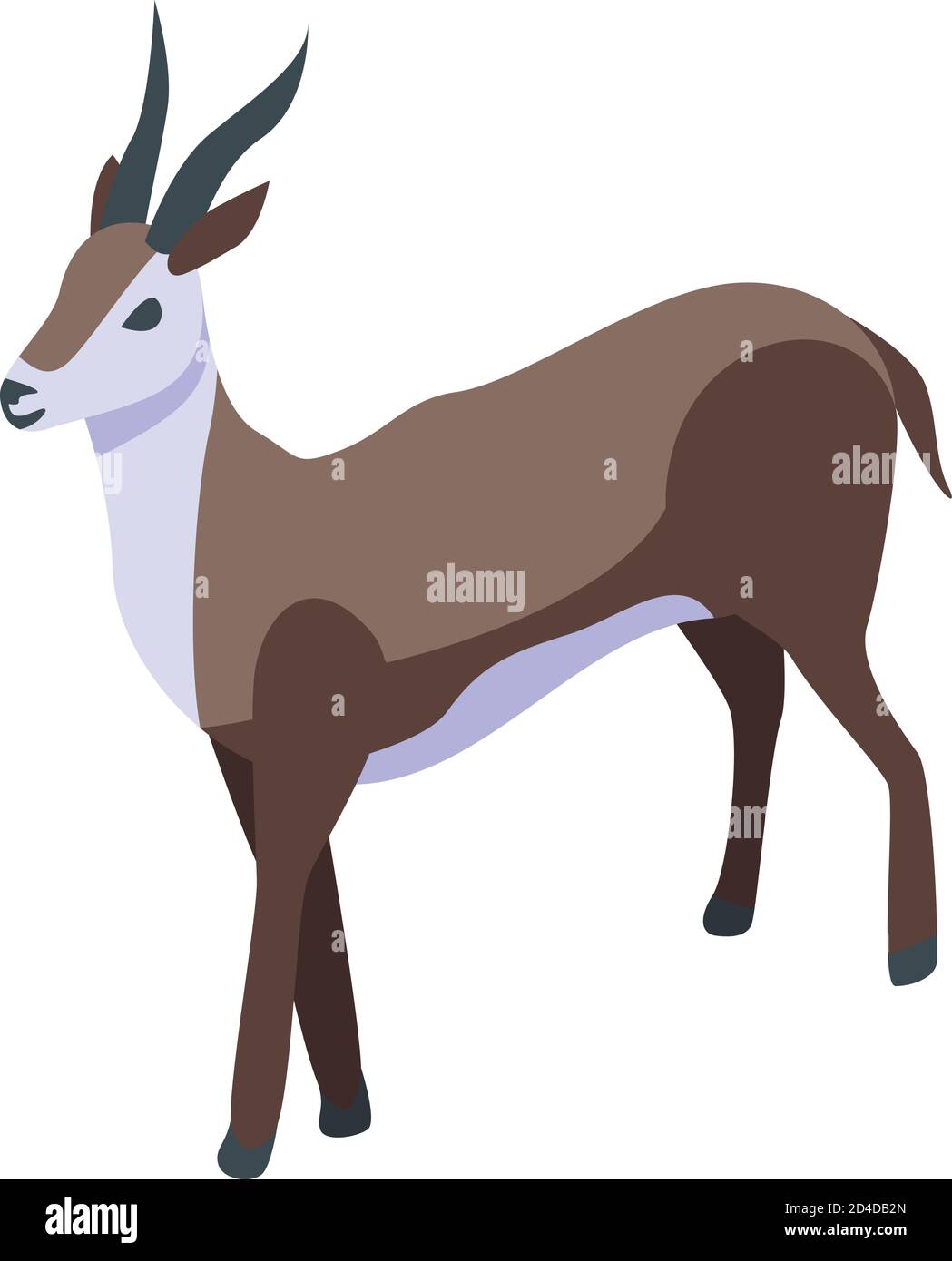 Icône représentant une gazelle antilope, style isométrique Illustration de Vecteur