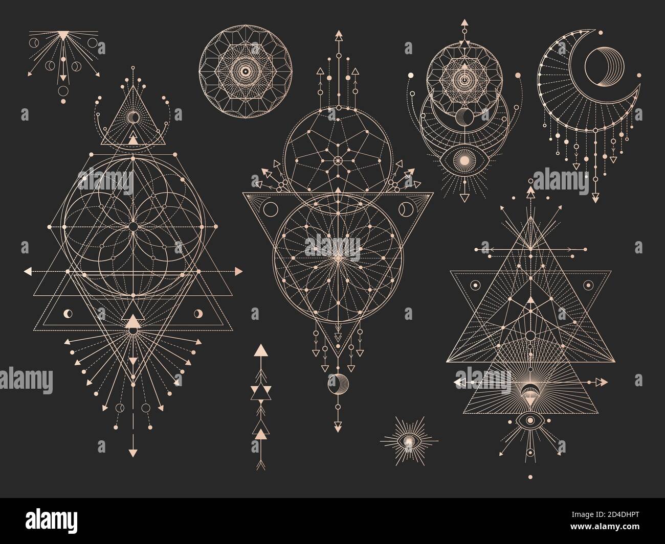 Ensemble Vectoriel De Symboles G om triques Sacr s Avec Lune il ensemble-vectoriel-de-symboles-g-om-triques-sacr-s-avec-lune-il