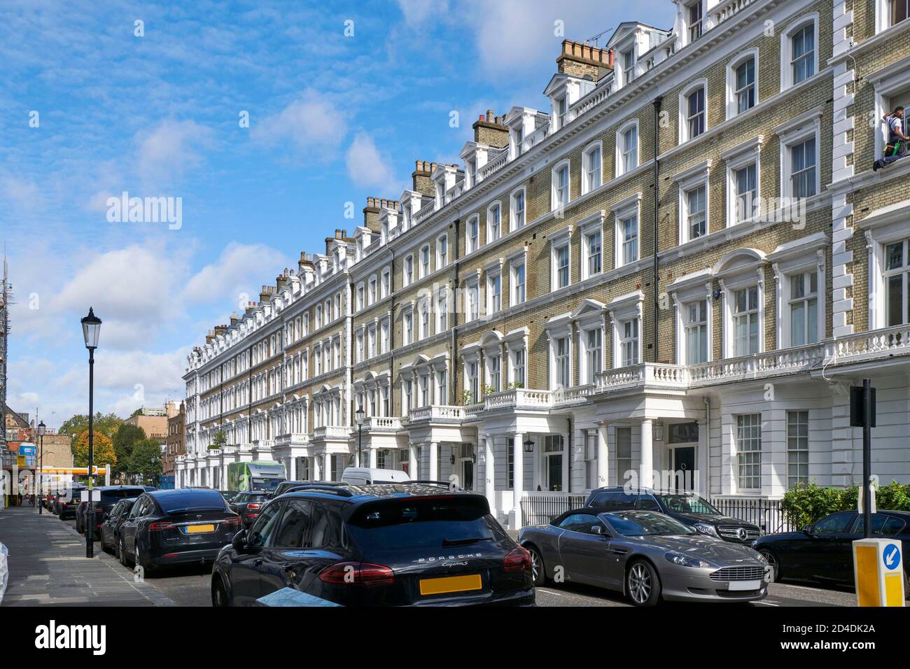 Scène de rue, Onslow Square, South Kensington, West London, Royaume-Uni Banque D'Images