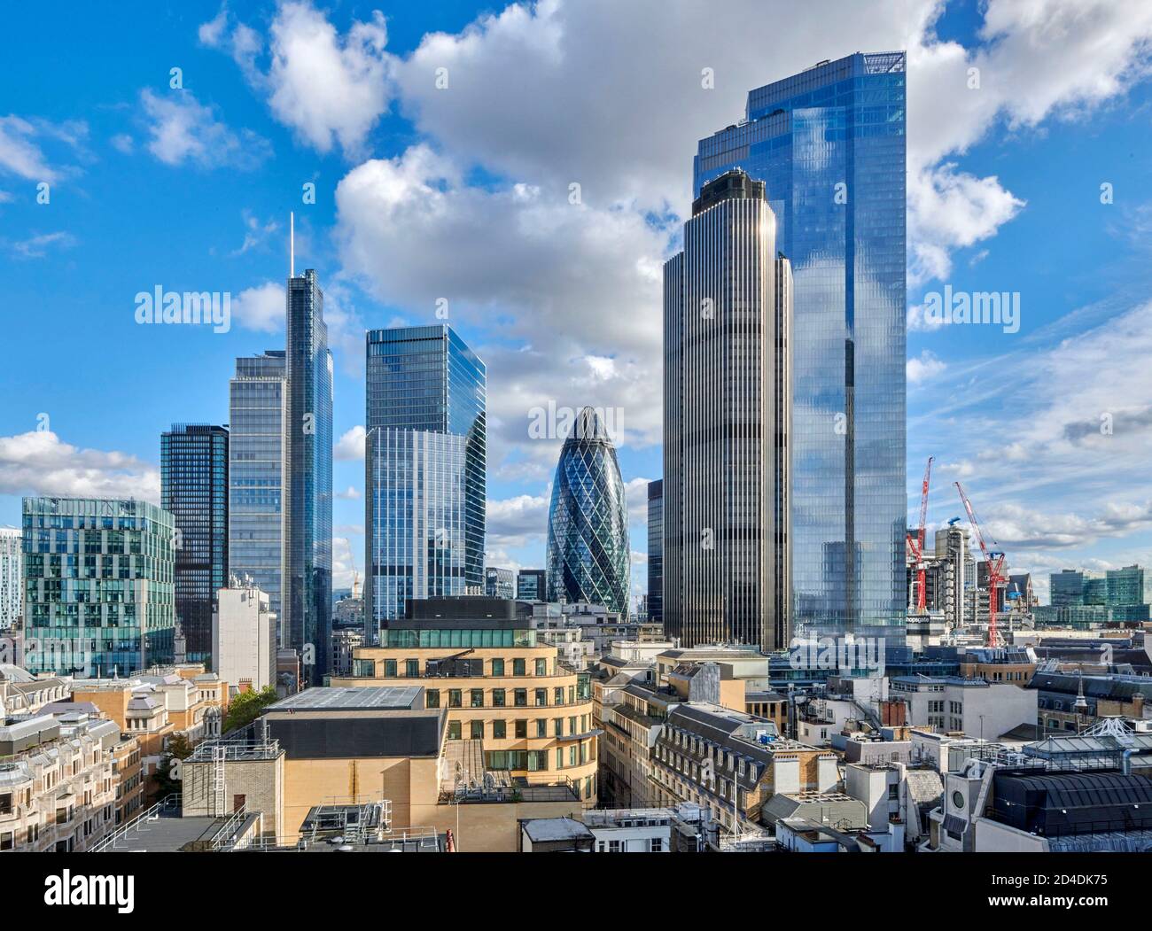 Ville de Londres Skyline en direction de Bishopsgate Street, Londres, Royaume-Uni Banque D'Images