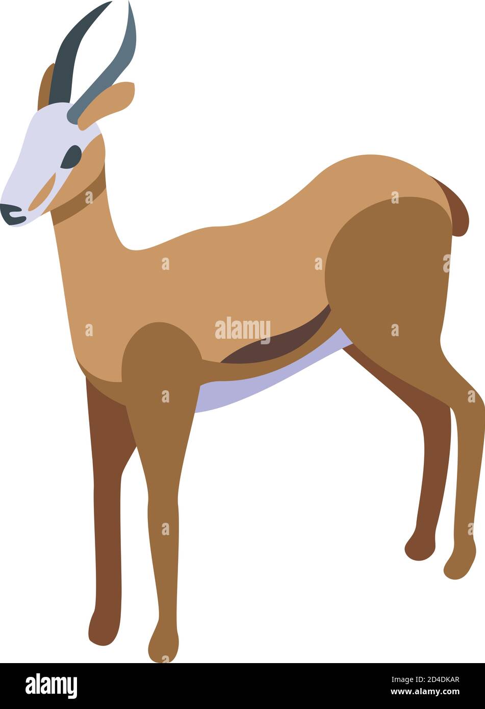 Icône représentant une gazelle Springbok, style isométrique Illustration de Vecteur