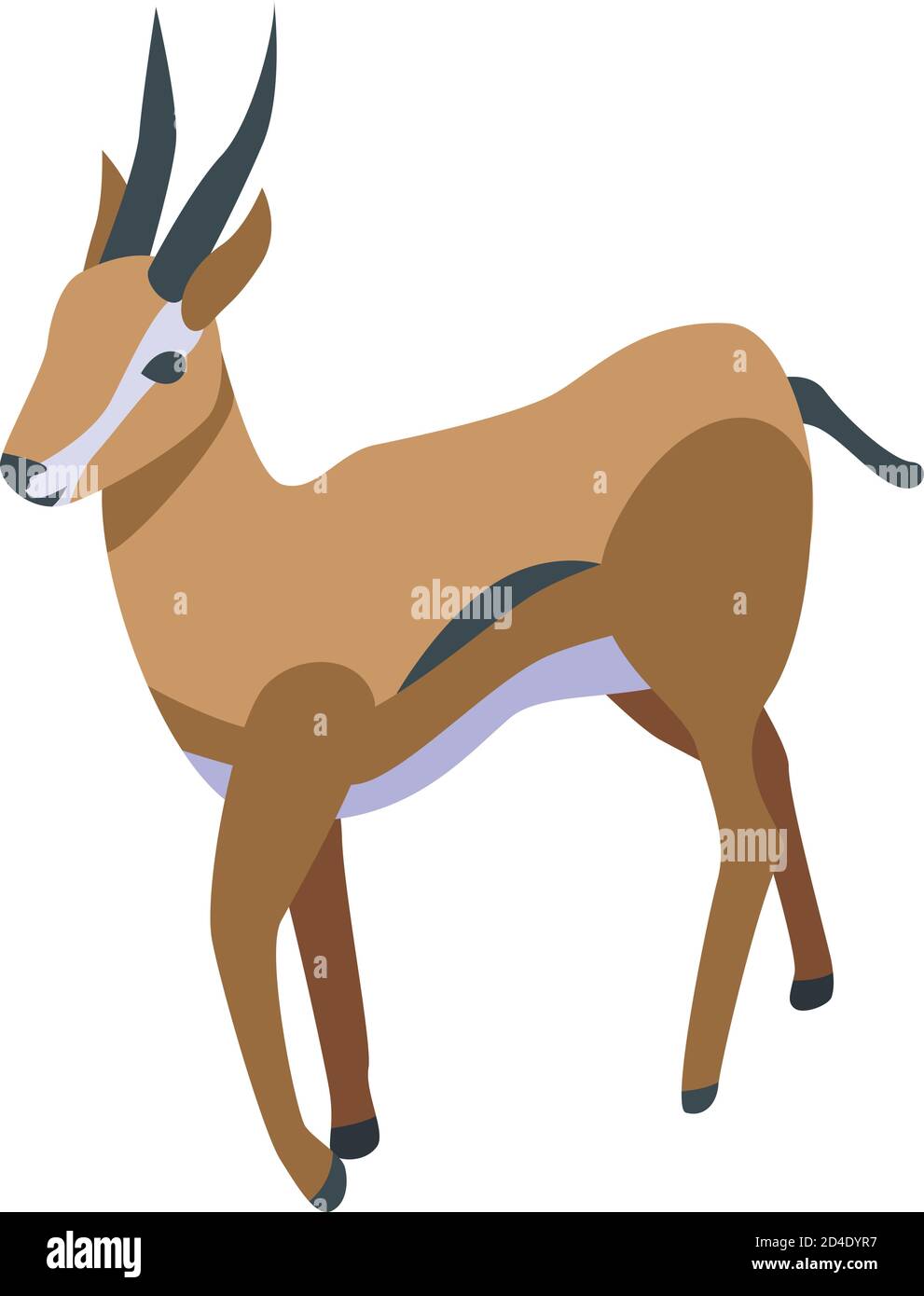 Icône de gazelle exotique, style isométrique Illustration de Vecteur