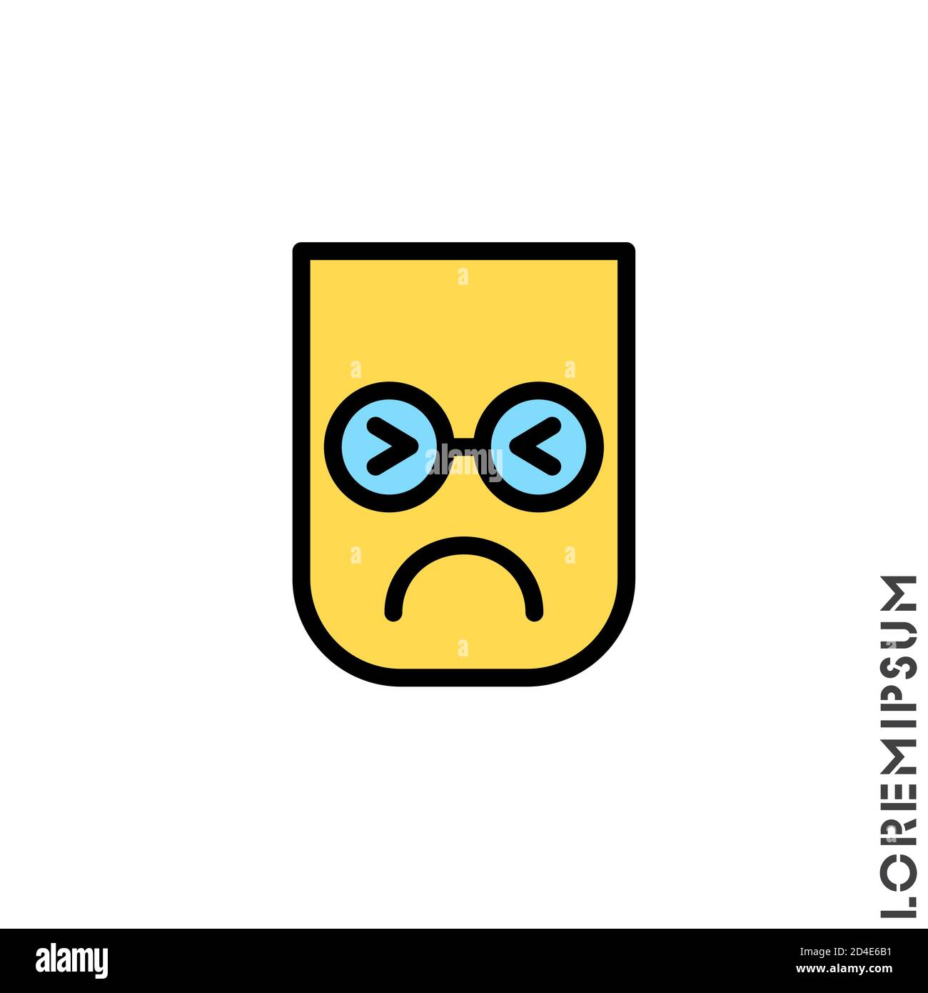 Sad Cry couleur stressante Emoticon icône vecteur Illustration. Style. Vecteur d'icône en colère, symbole d'émotion. Symbole moderne pour le Web et les applications mobiles Web Illustration de Vecteur