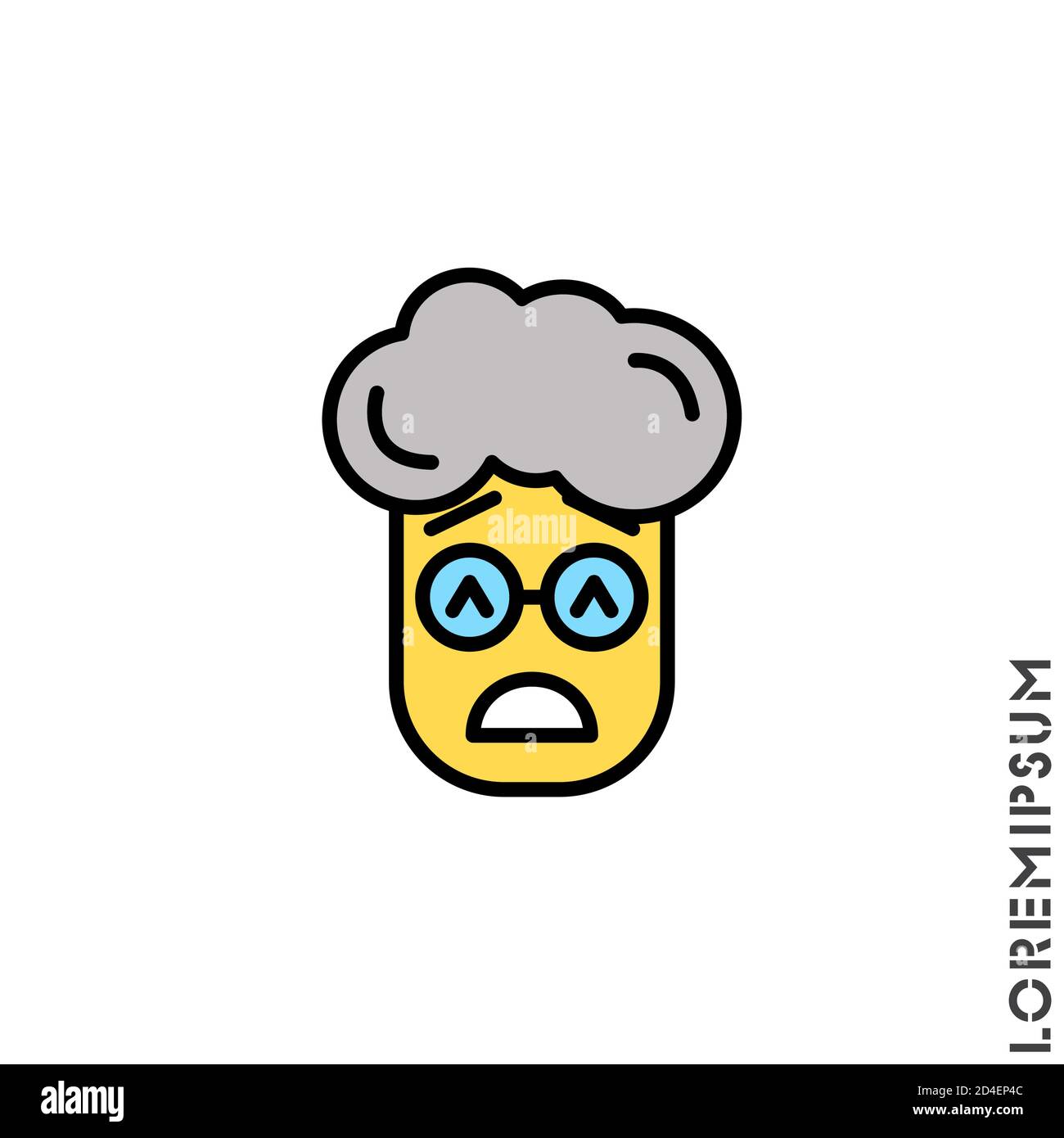 Triste abandonner jaune fatigué Emoticon garçon, homme icône vecteur Illustration. Style. Très triste Cry stressant Emoticon icône vecteur Illustration. Illustration de Vecteur