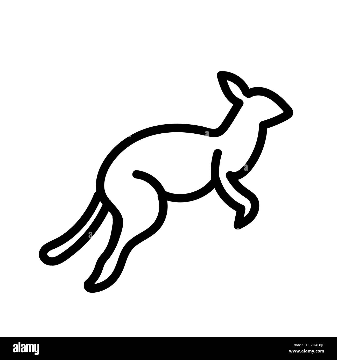 Kangourou dessiné à la main. Le symbole de l'Australie est isolé sur fond blanc. Dessin simple pour enfant Illustration de Vecteur