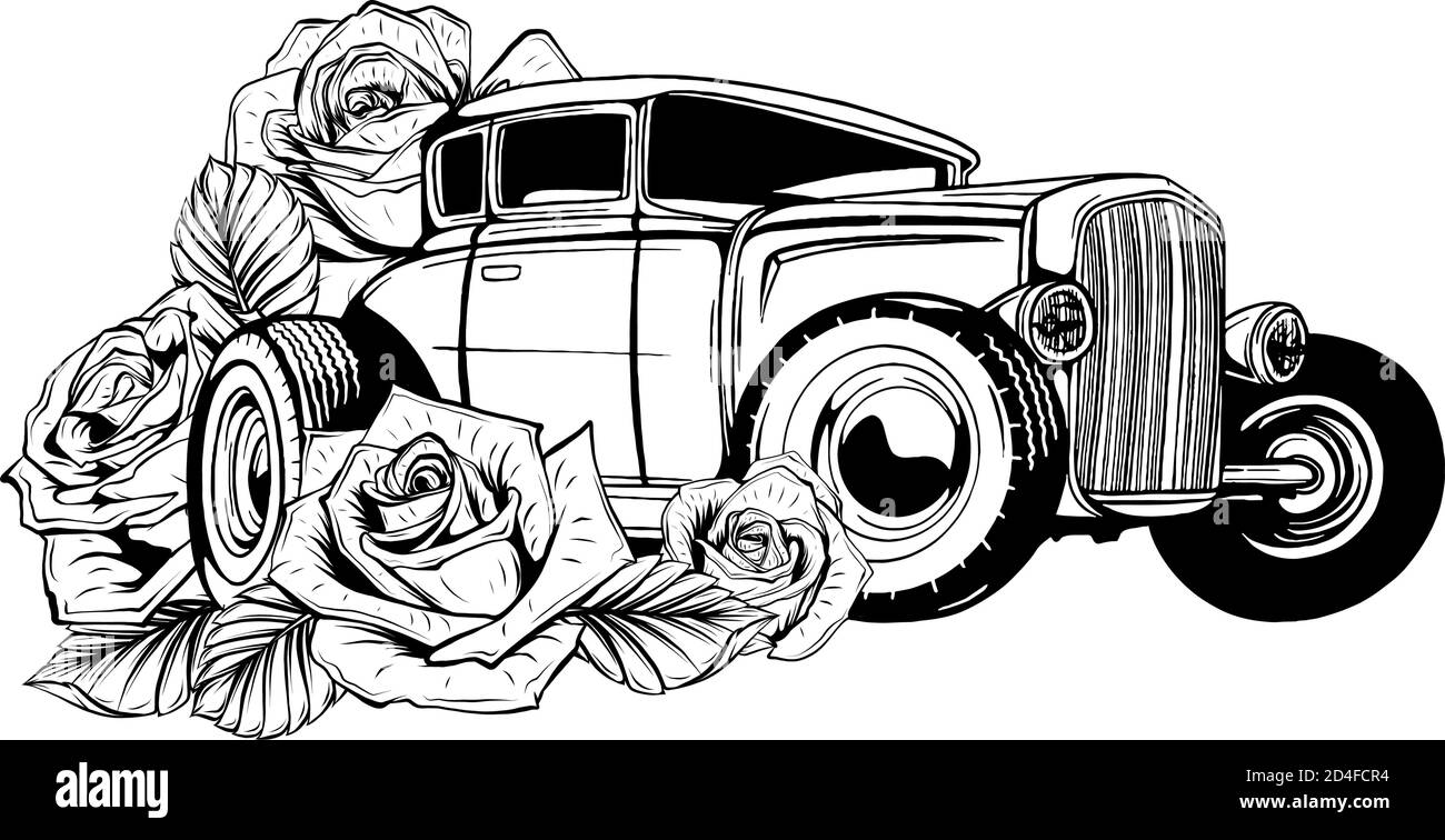 Illustration vectorielle dessin de bâton chaud style rétro de dessin animé en noir et blanc Illustration de Vecteur Illustration vectorielle dessin de bâton chaud style rétro de dessin animé en noir et blanc Illustration de Vecteur