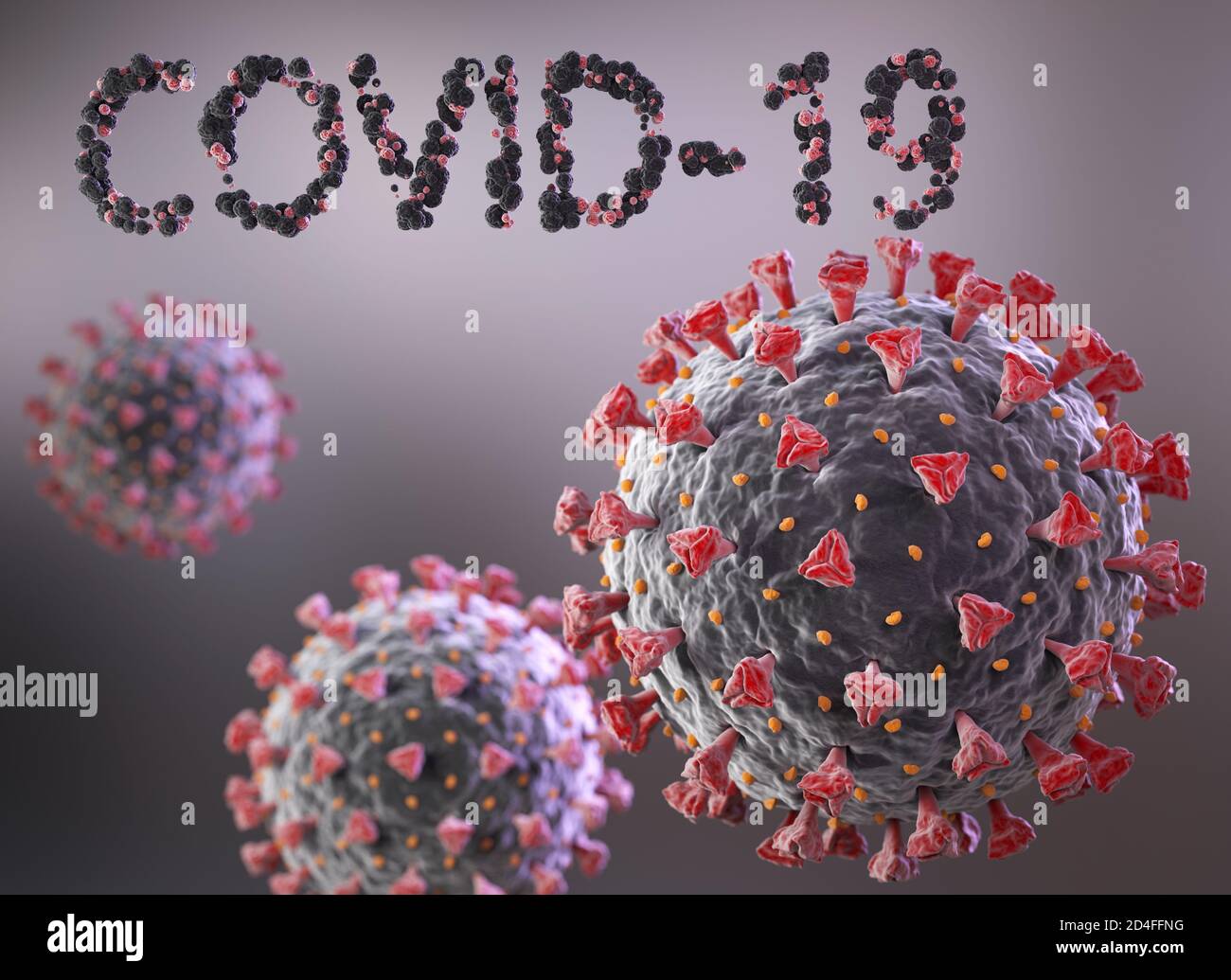 Illustration du coronavirus. Un virus pathogène qui attaque les voies respiratoires. Illustration 3D Banque D'Images