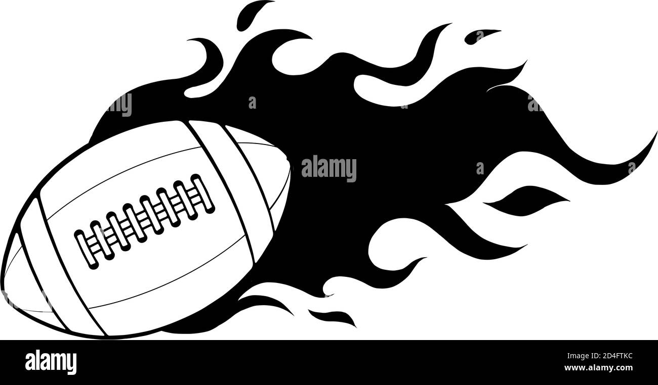 Ballon de football américain en noir et blanc vectoriel Illustration de Vecteur