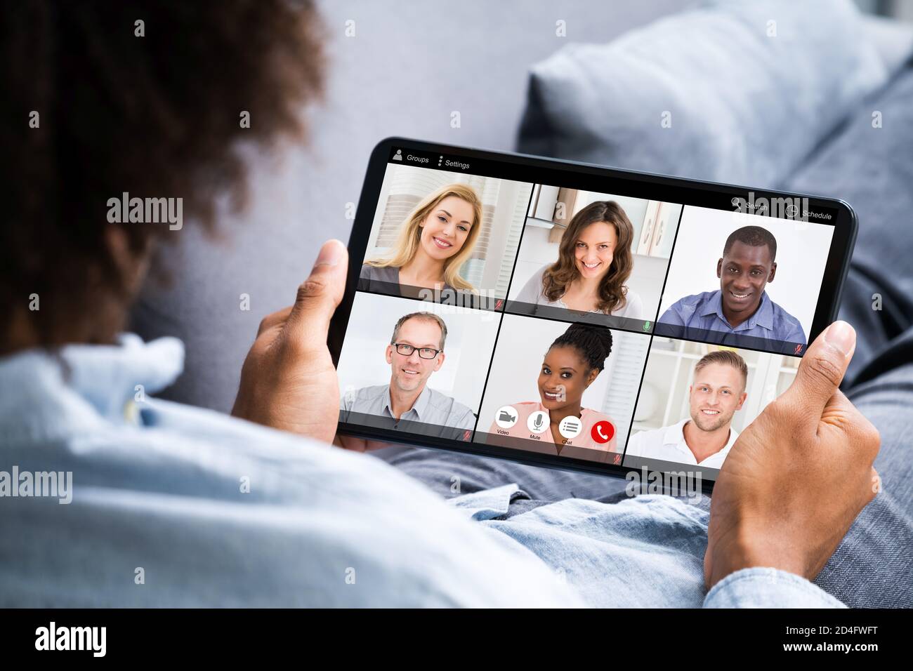 Webinaire ou rendez-vous en ligne sur la visioconférence d'entreprise Banque D'Images