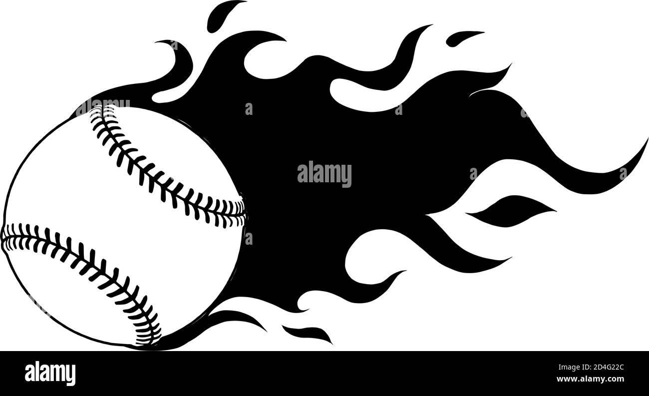 Illustration vectorielle de softball ou de Baseball avec lignes de mouvement en noir et blanc Illustration de Vecteur