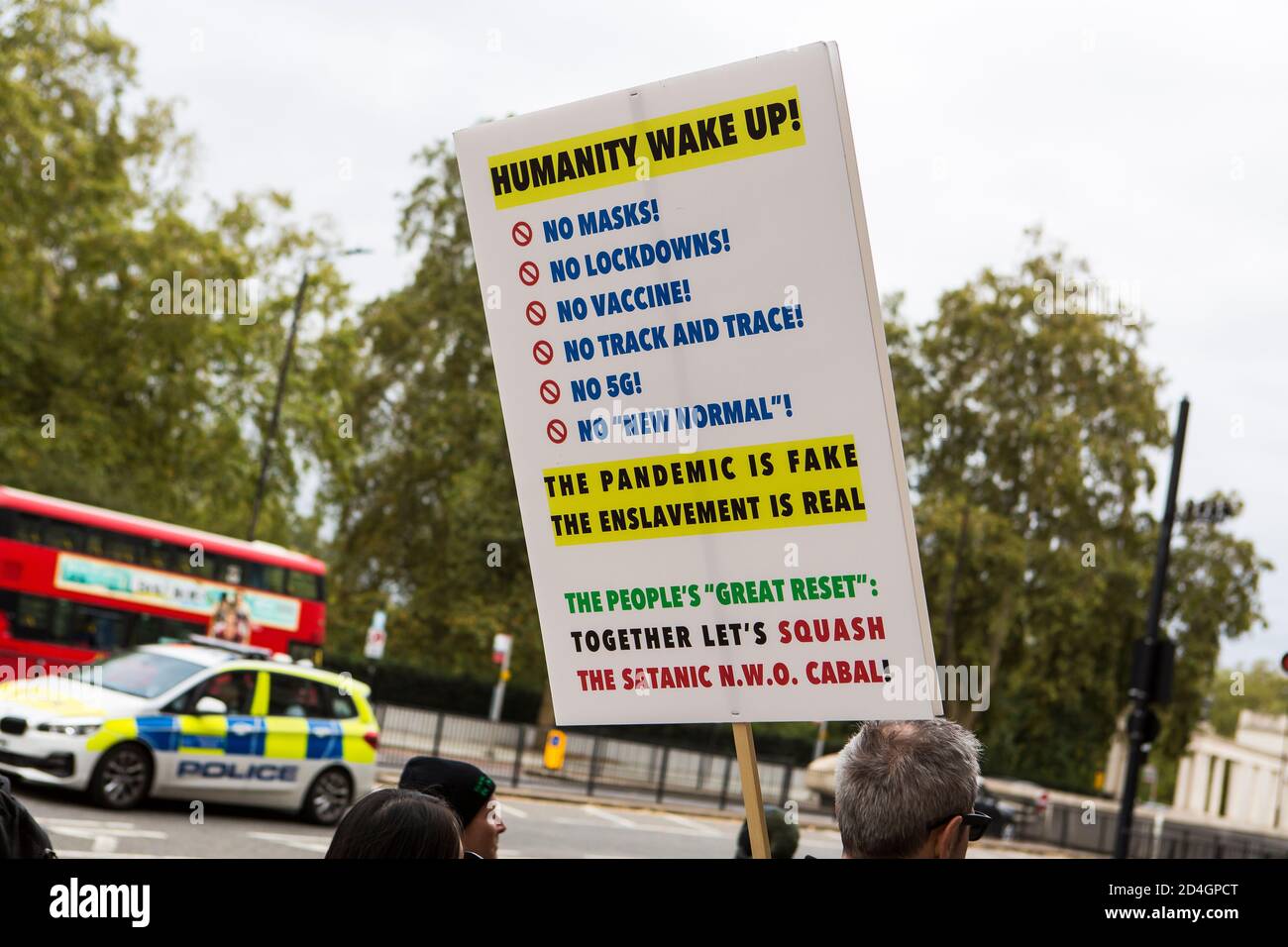 Londres proteste à Hyde Park contre les restrictions de Covid Banque D'Images