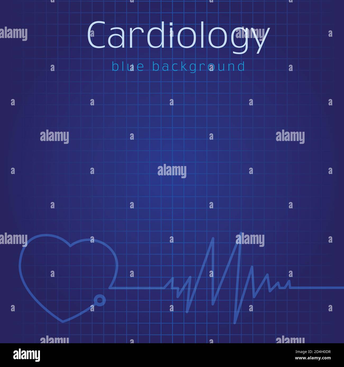 Illustration Du Vecteur De Cardiologie Sur Fond Bleu Logo Medical Et Dossier Presentation De La Couverture De La Carte Externe Ou Diapositive De La Presentation Avec La Marque Image Vectorielle Stock