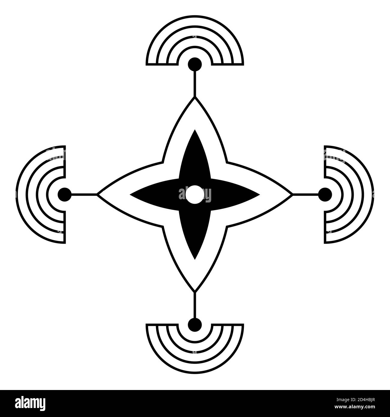 Symbole géométrique abstraite. Signe de la géométrie sacrée. Concept de l'imagination, la magie, l'alchimie, la religion, la philosophie, la spiritualité, l'occultisme, la créativité. Illustration de Vecteur