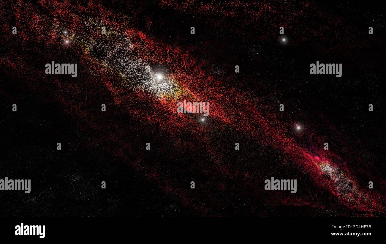Arrière-plan des galaxies et illustration de la nébuleuse Banque D'Images