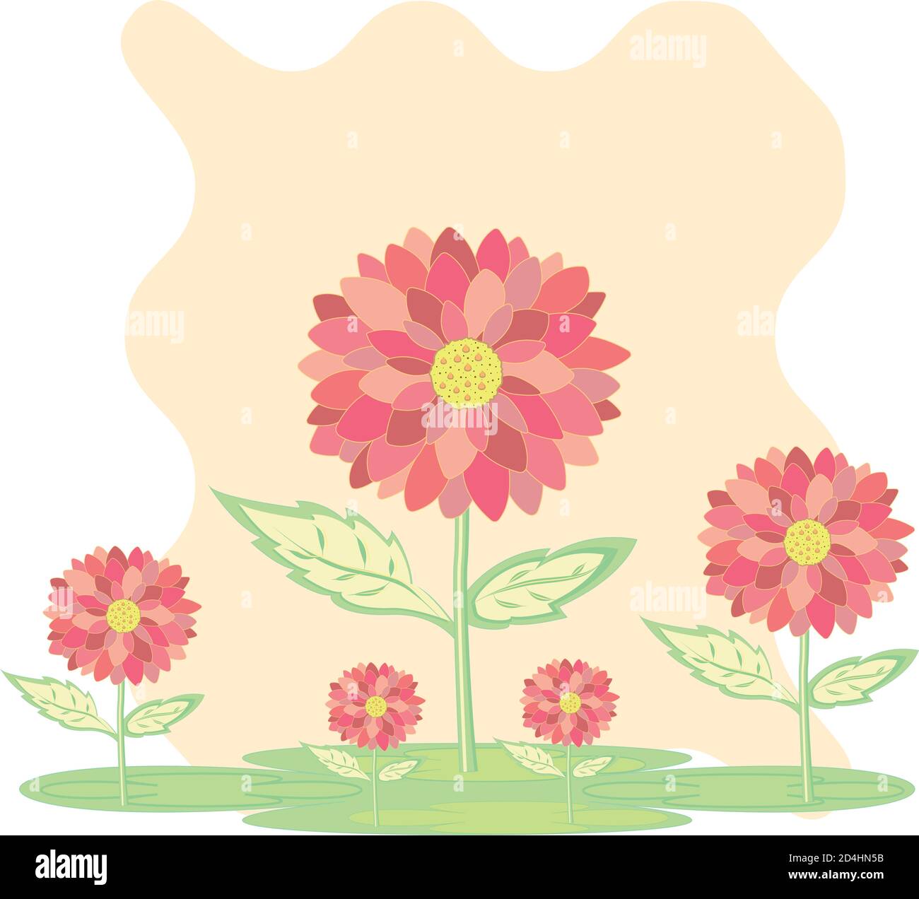 Jardin fleuri au printemps Illustration de Vecteur