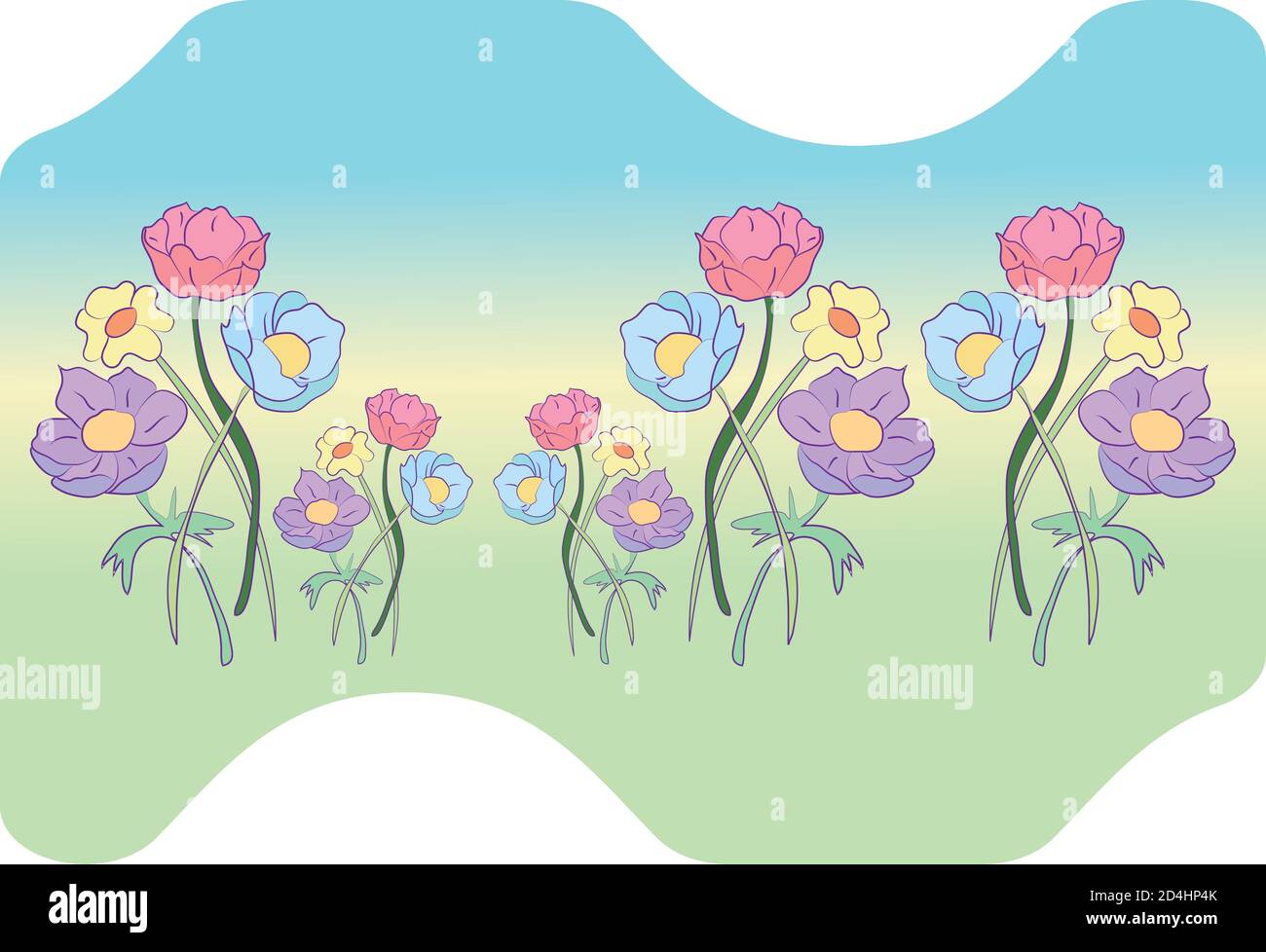 Jardin fleuri au printemps Illustration de Vecteur