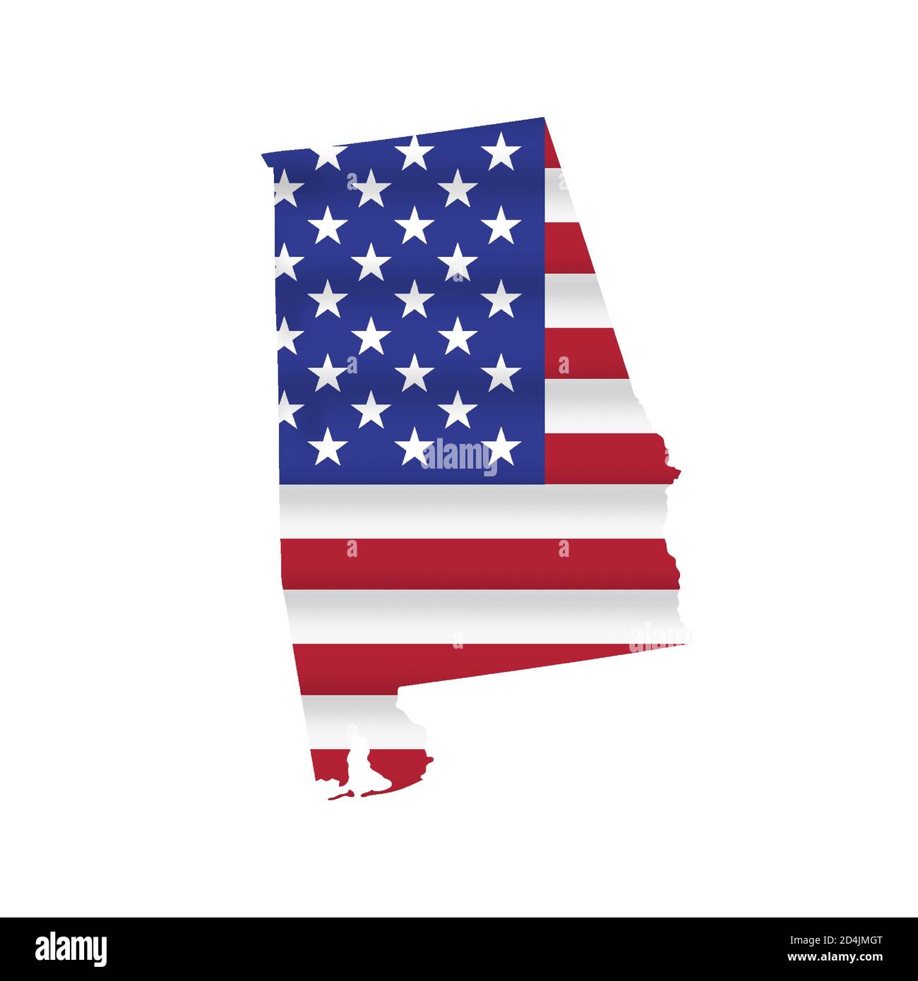 Vecteur de carte de drapeau d'état des États-Unis de l'Alabama isolé Illustration de Vecteur