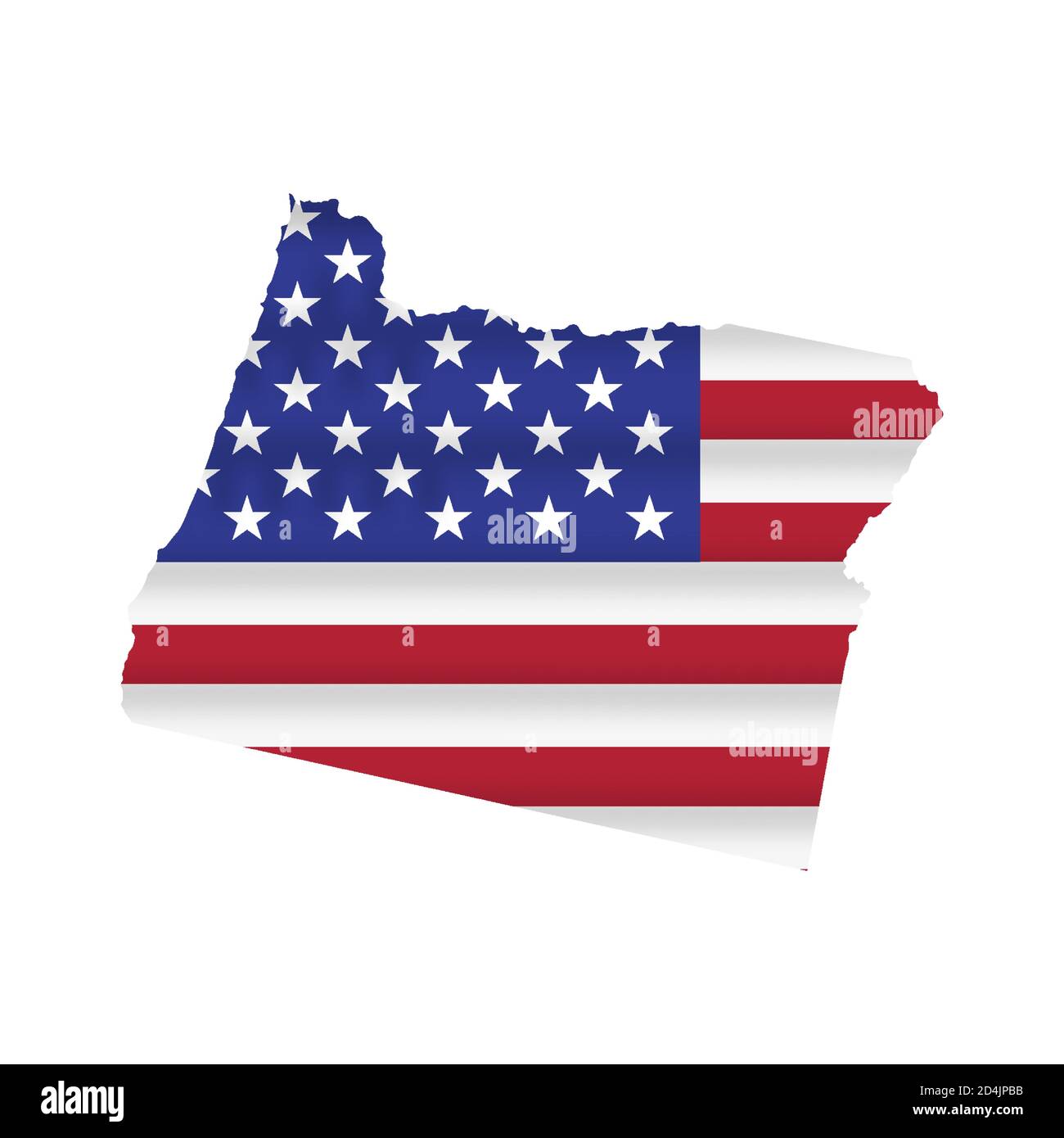 Vecteur de carte de drapeau d'état des États-Unis de l'Oregon isolé Illustration de Vecteur