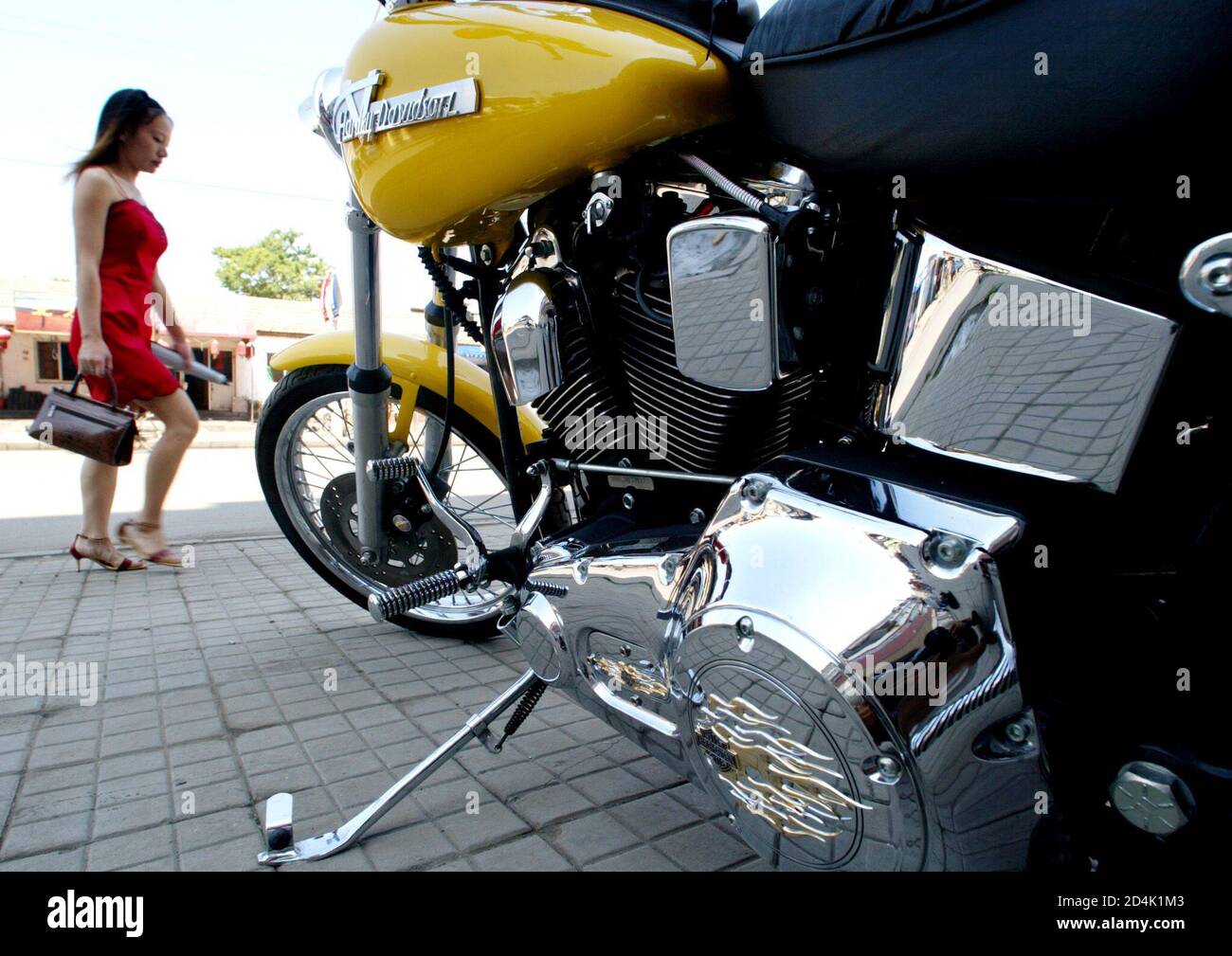 Woman On A Harley Banque D Image Et Photos Alamy