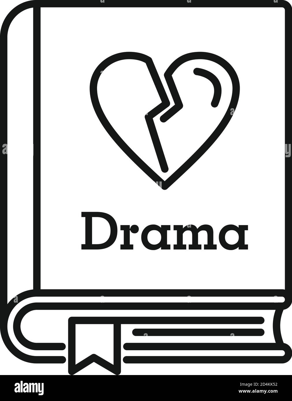 Fiction littéraire genre livre icône. Outline drame littéraire genre livre vecteur icône pour le web design isolé sur fond blanc Illustration de Vecteur