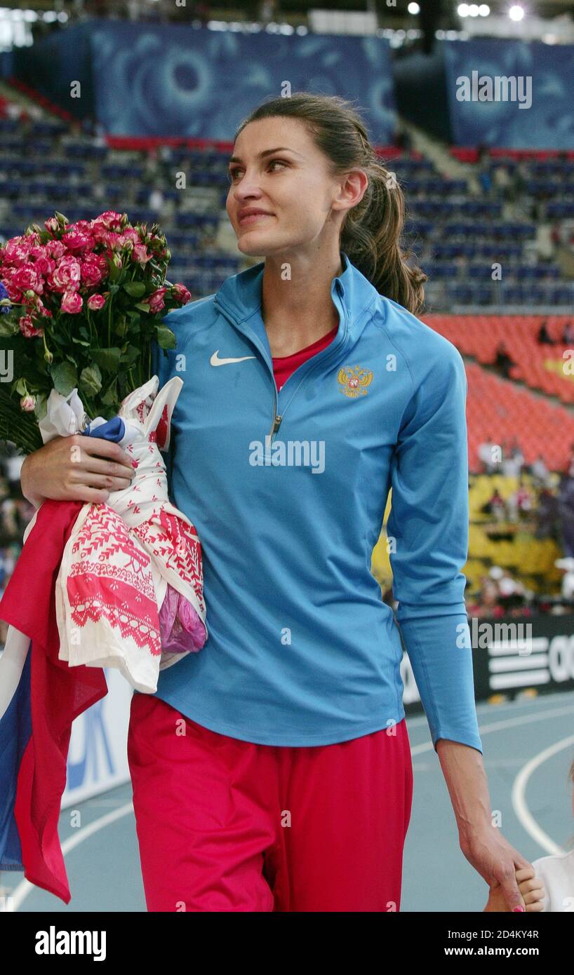 Anna Chicherova de Russie finale High Jump Women pendant le Championnat du monde Athlétisme 2013, le 16 2013 août à Moscou - photo Laurent Lairys / DPPI Banque D'Images