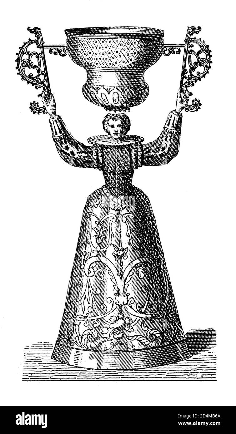 Illustration du XIXe siècle d'une coupe Renaissance. Publié dans Systematischer Bilder-Atlas zum conversations-Lexikon, Ikonographische Encyklopedie der Banque D'Images