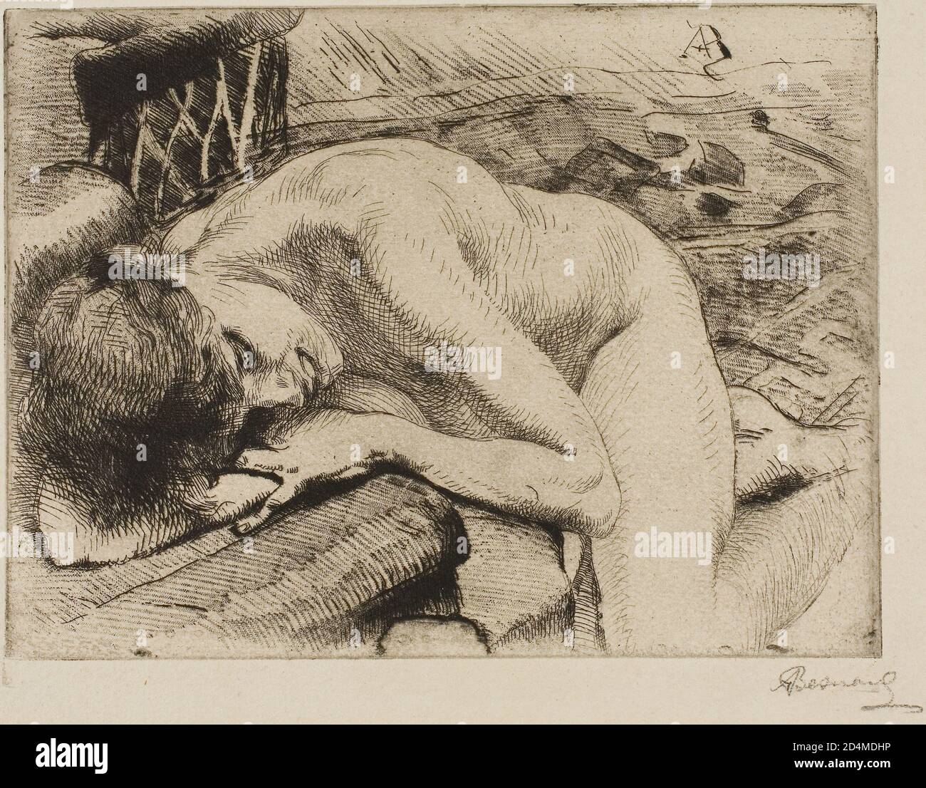 Le modèle de sommeil - Date : 1885; Albert Besnard; Français; 1849-1934 Banque D'Images