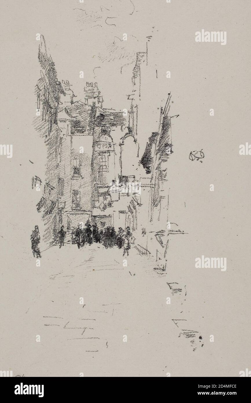 Transférez la lithographie en noir sur du papier crème Banque D'Images