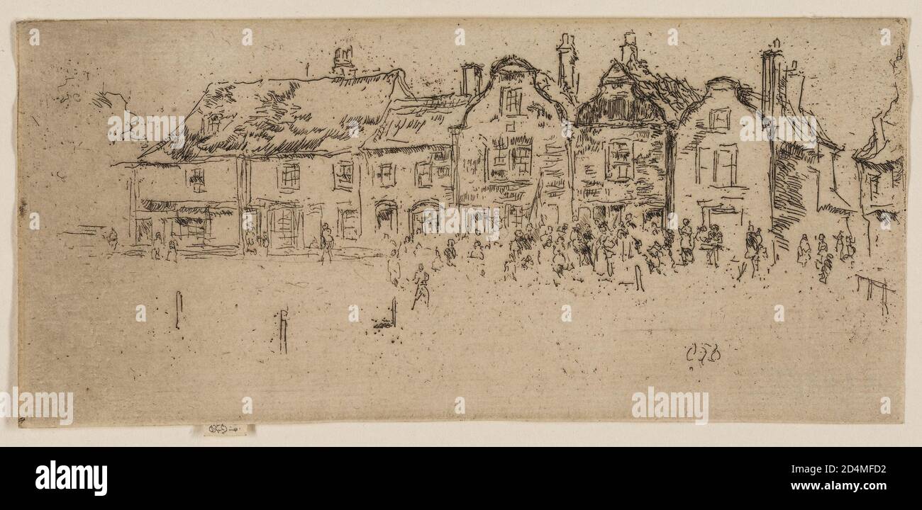 Gravure et point sec avec morsure sur papier crème Banque D'Images