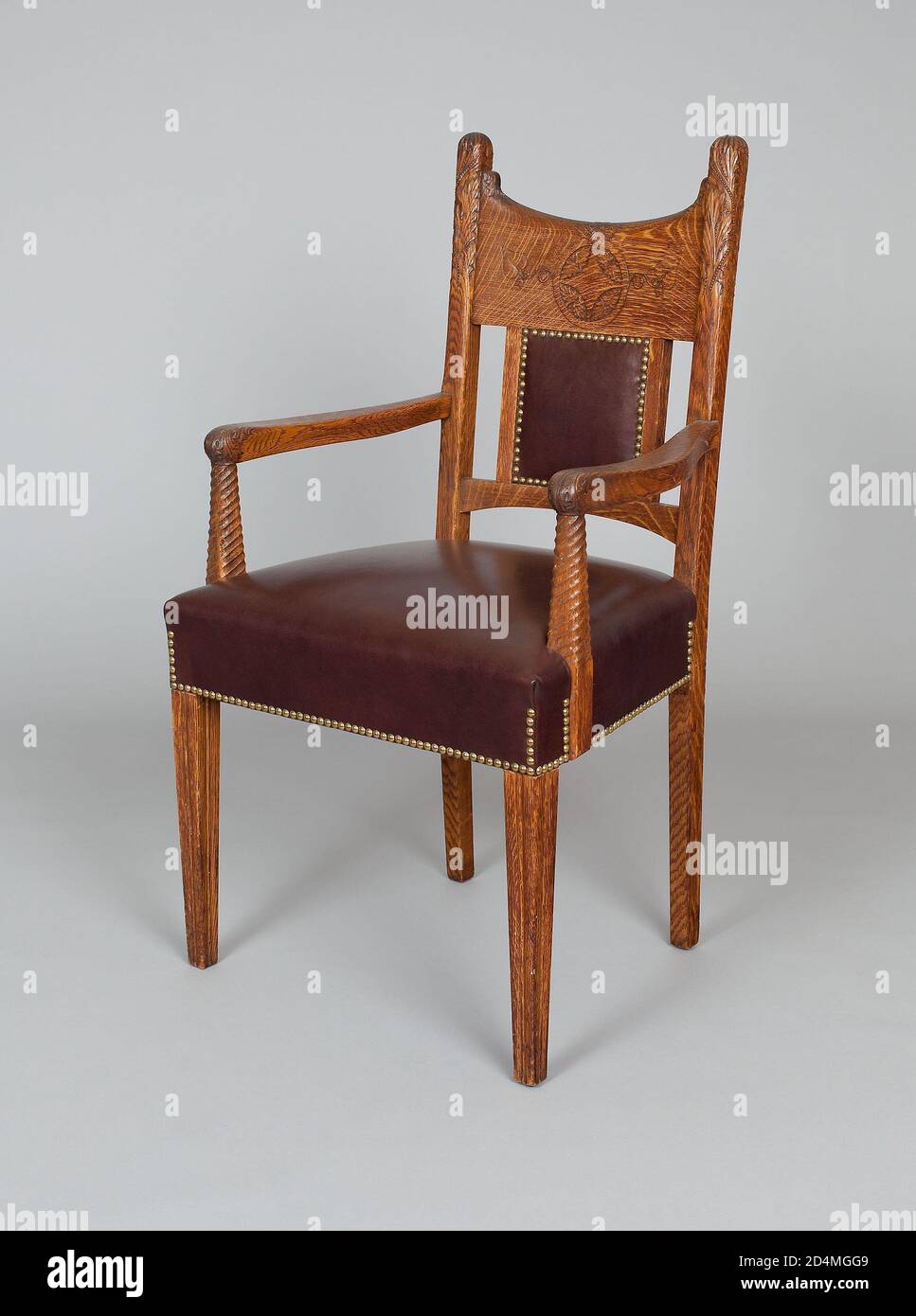 Fauteuil - c. Date : 1885; A. H. Davenport & Co.; américain; 1875-1910; conception attribuée à Francis H. Bacon; américain; 1856-1940 Banque D'Images