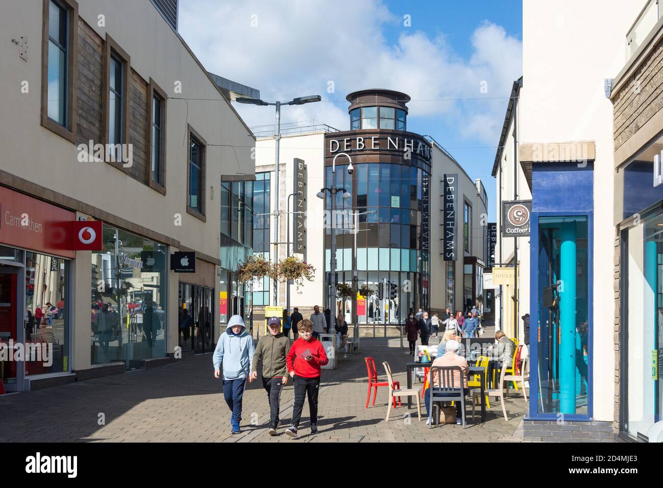 St Catherine's Walk, Carmarthen (Caerfyrddin), Carmarthenshire (Sir Gaerfyrddin), pays de Galles Banque D'Images