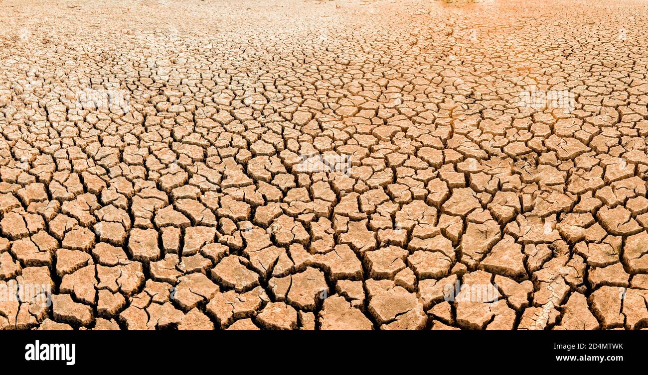 L'effet de serre de la pollution climatique provoque la terre à être sec et sec Banque D'Images