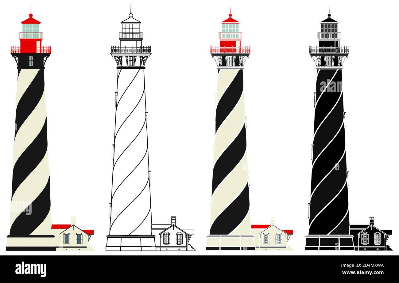 Phare de Saint Augustine aux États-Unis Illustration de Vecteur