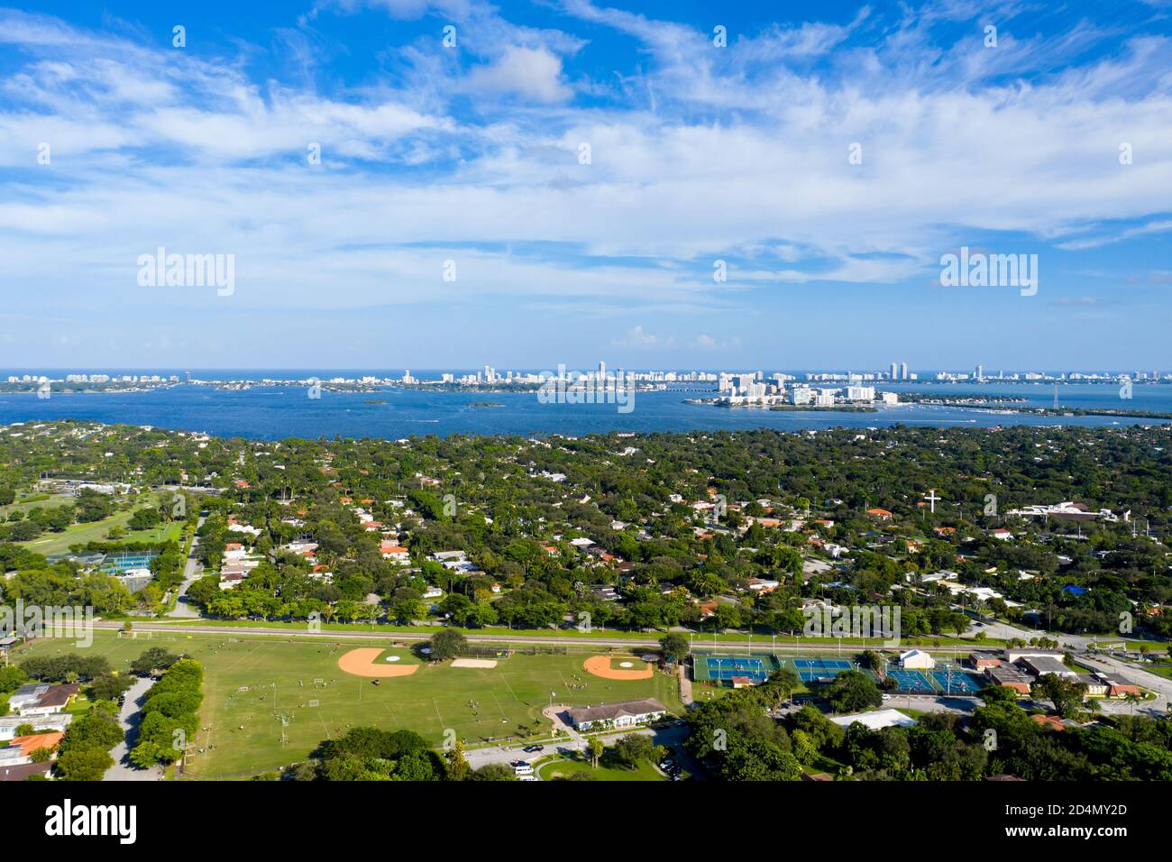 Miami scène des quartiers sur Biscayne Bay Banque D'Images