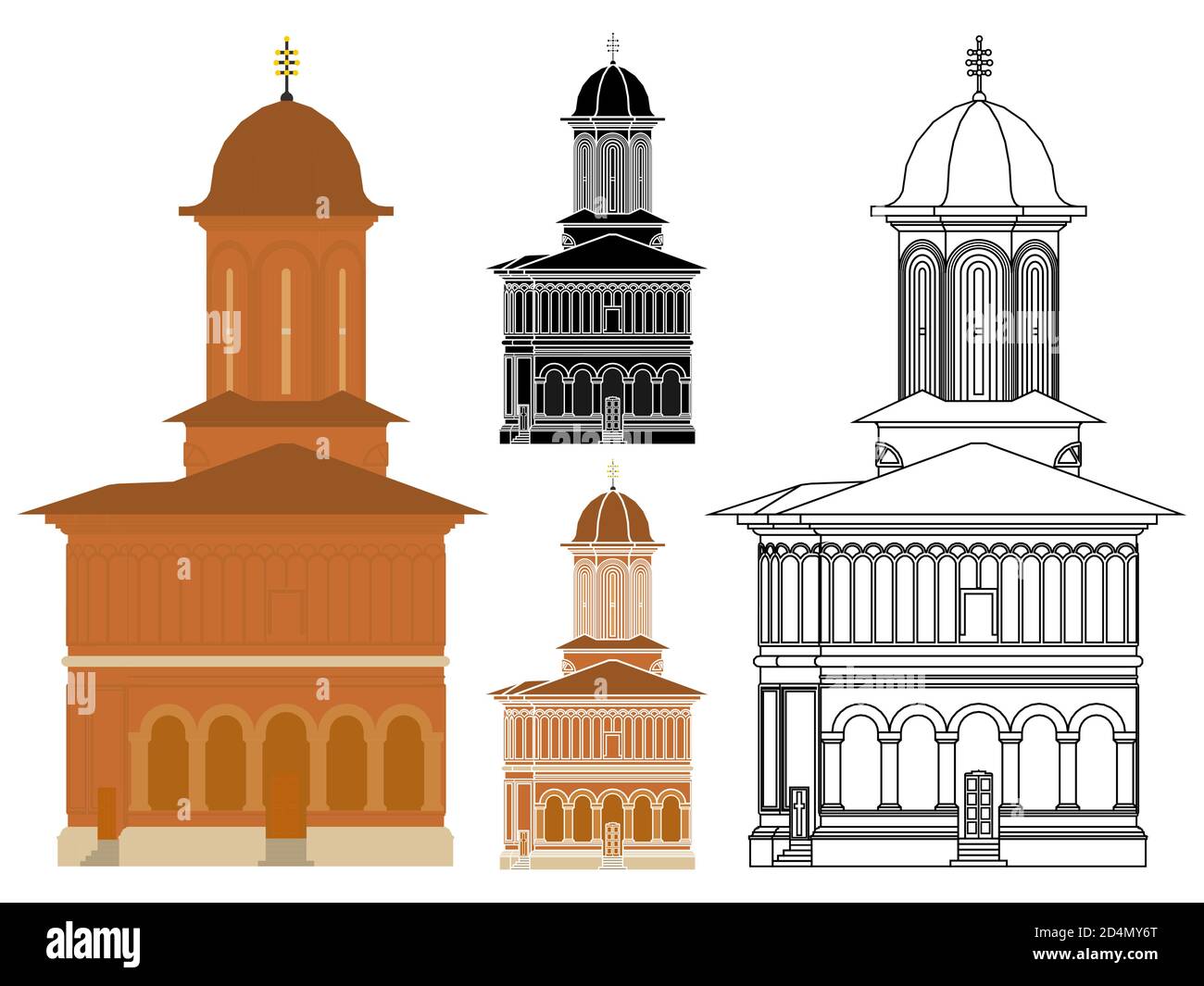 L'église de Kretzulescu à Bucarest Illustration de Vecteur