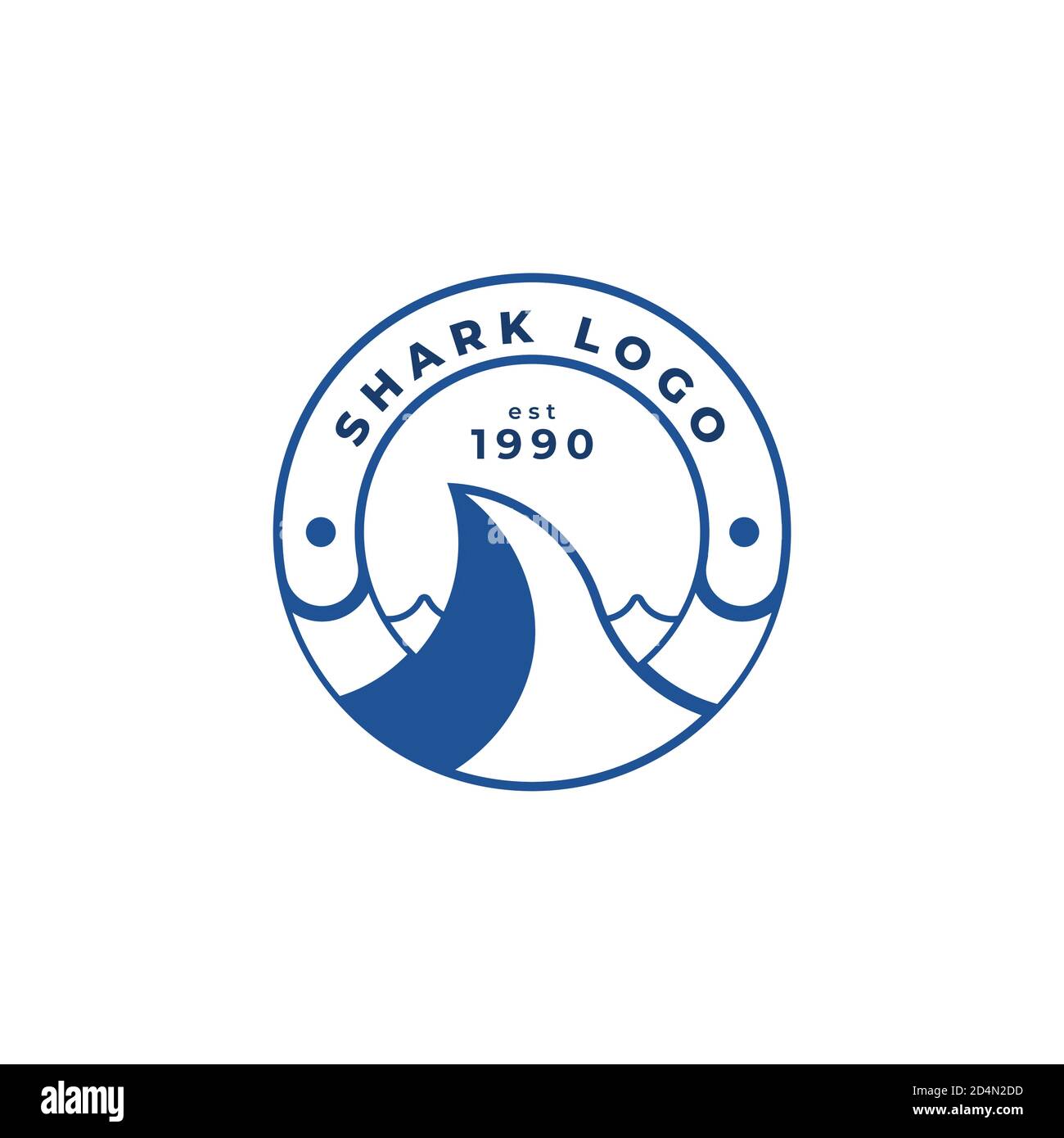 Logo requin avec aileron de requin Illustration de Vecteur