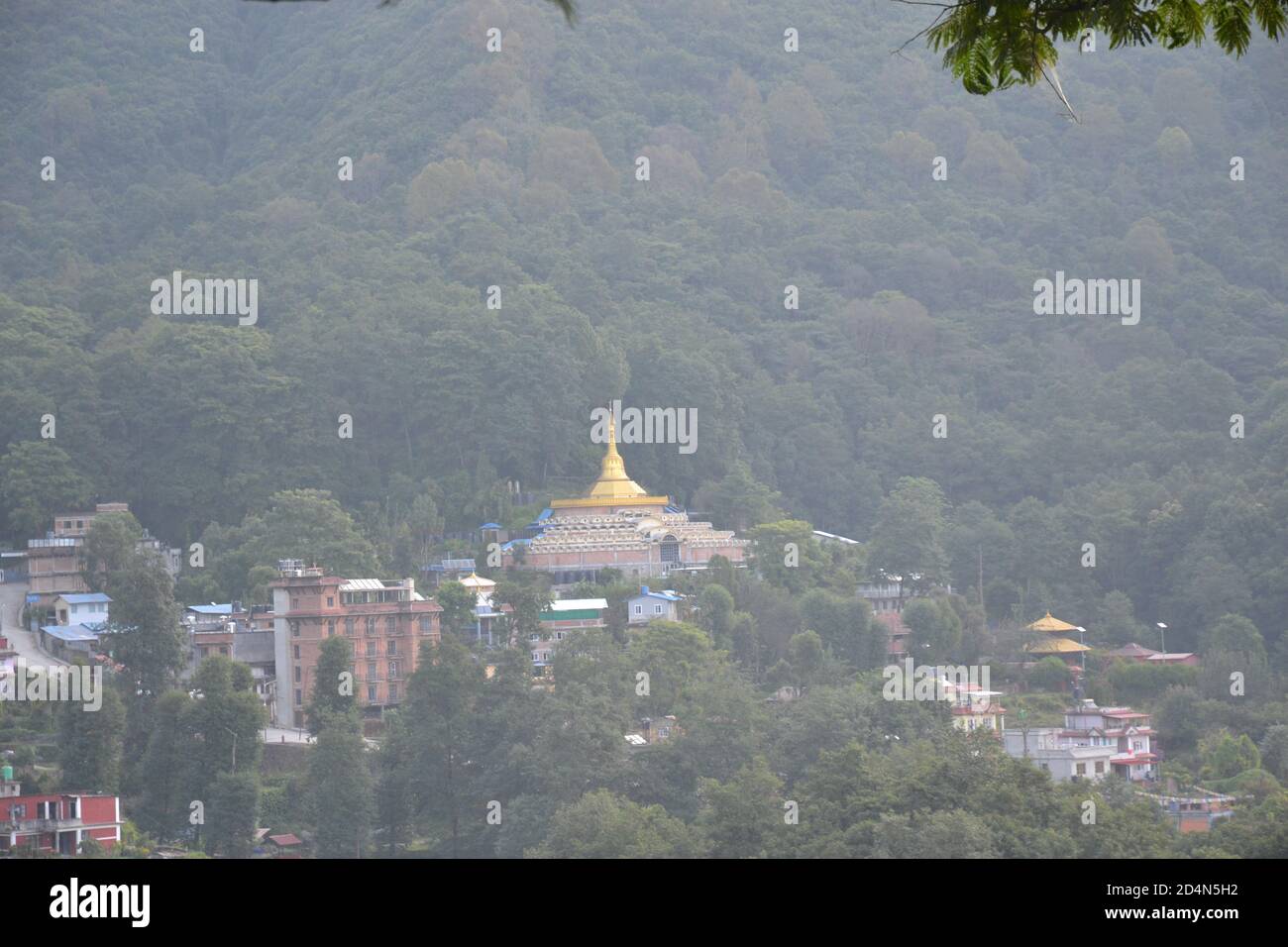 La nature à son meilleur. Nuages, arbres, collines, forêt, greenary, ciel bleu et bien plus encore. Banque D'Images