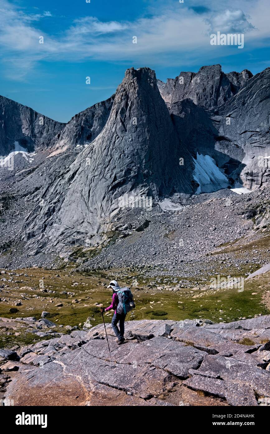 Pingora Peak et le Cirque des Tours, Wind River Range, Wyoming, États-Unis Banque D'Images