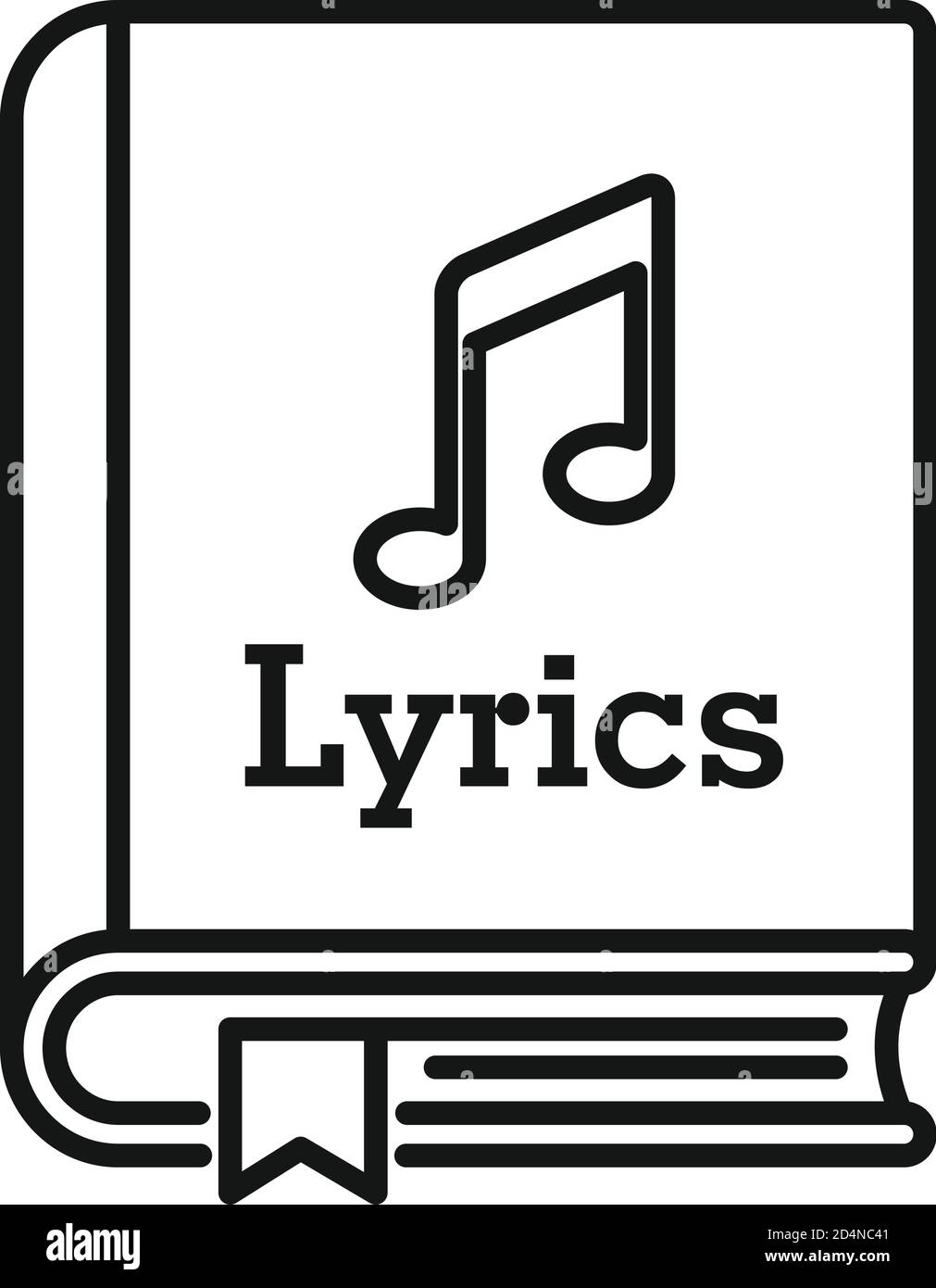 Icône du livre de paroles. Outline paroles livre vecteur icône pour la conception Web isolé sur fond blanc Illustration de Vecteur